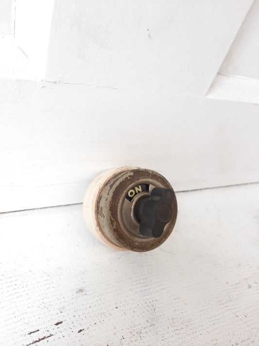 Vintage Metal ON OFF Switch, Vintage Electrical Switch