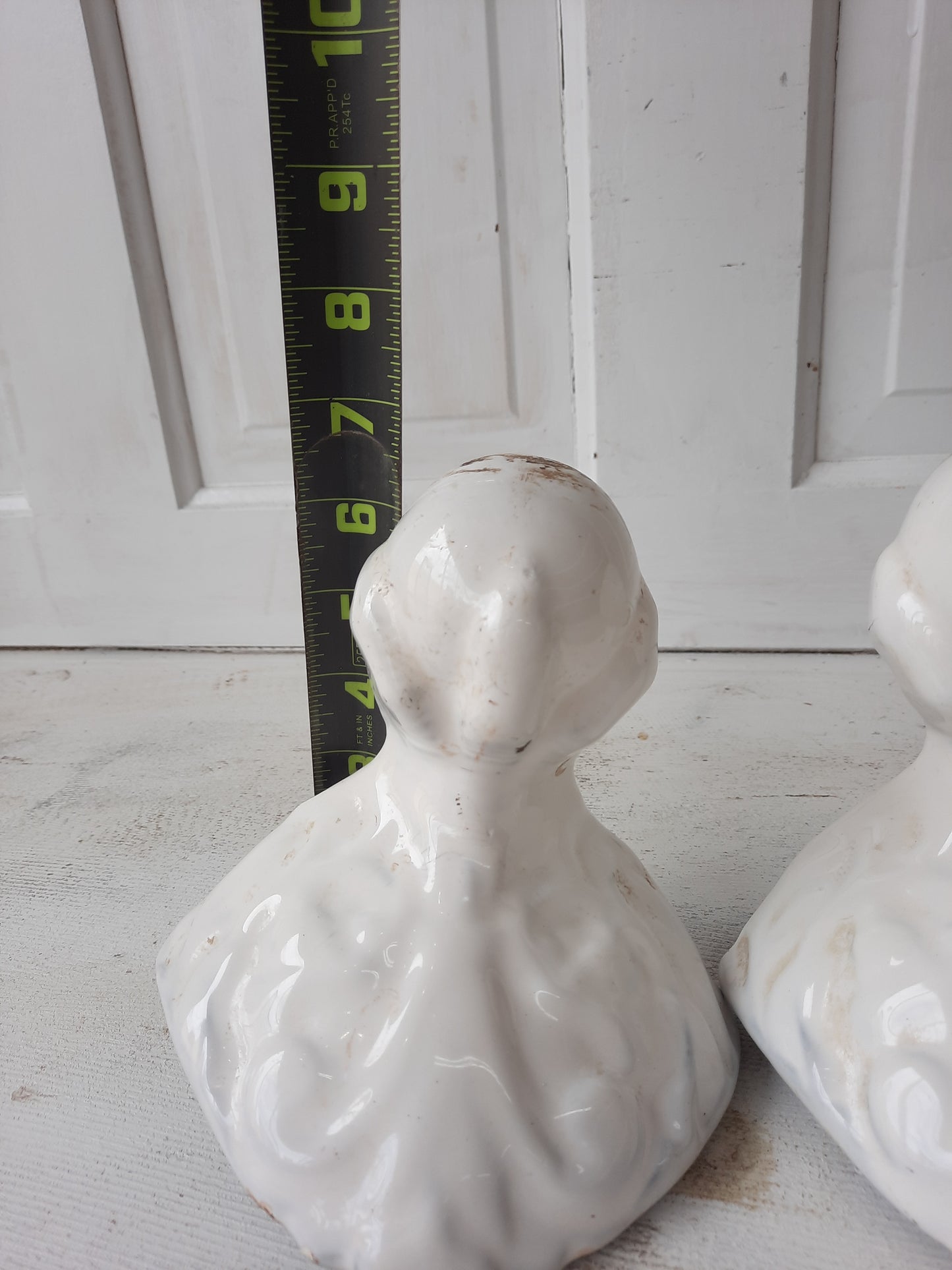 Antique Pair of Cast Iron and Porcelain Ball and Claw Design Bathtub Feet #070102