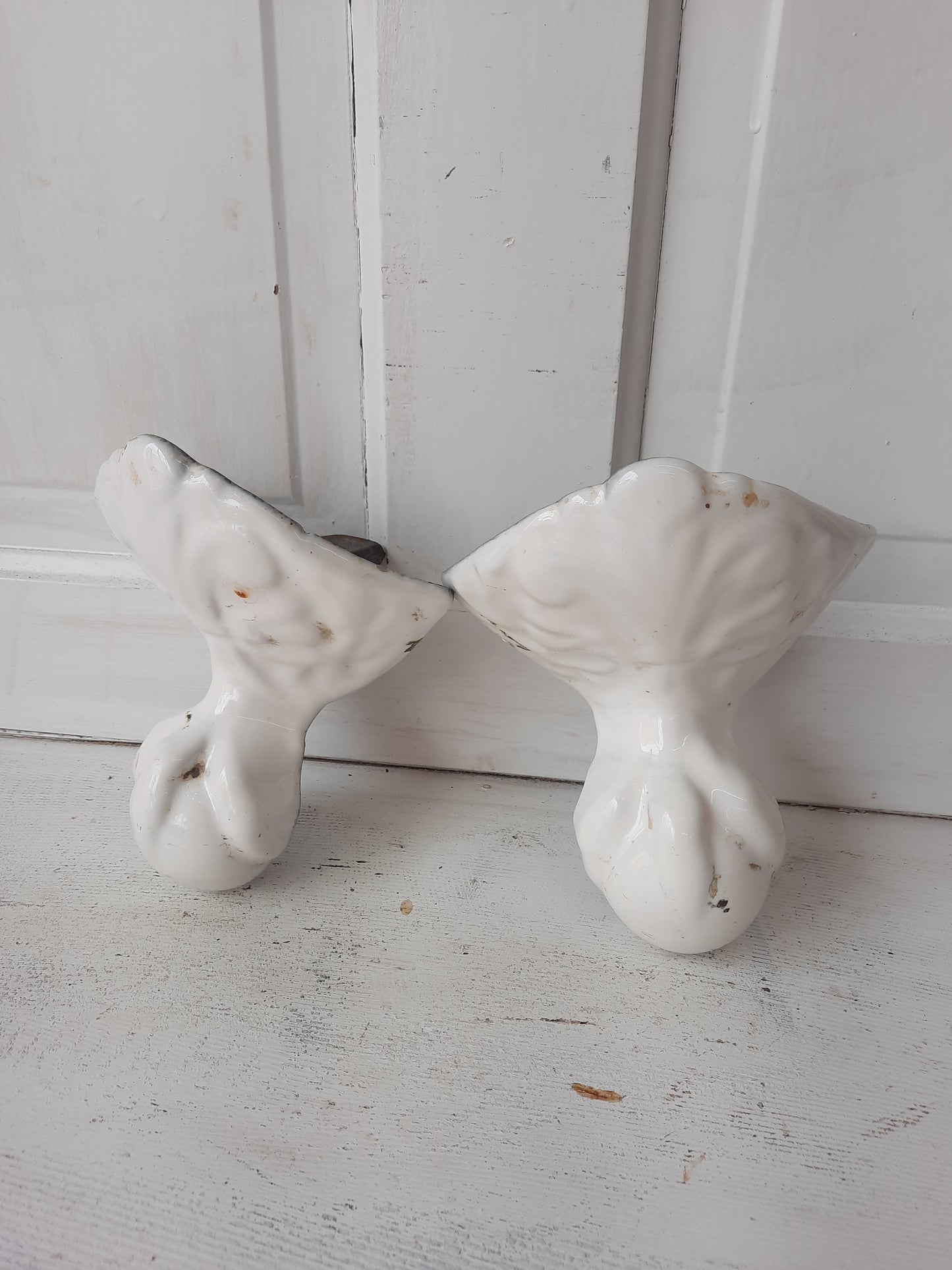 Victorian Era Cast Iron and Porcelain Ball and Claw Design Bathtub Feet #070104