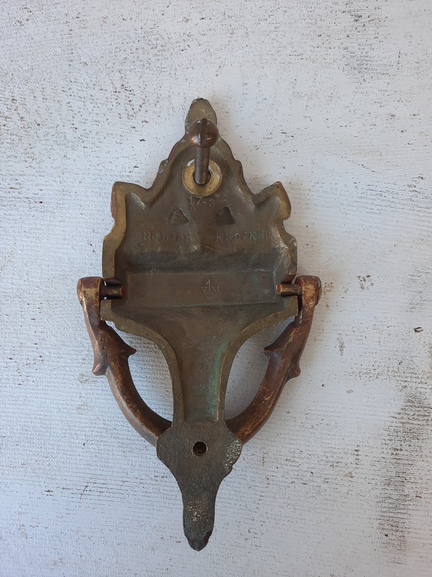 Vintage Bronze Door Knocker with Sphinx, Large Bronze Front Door Knocker
