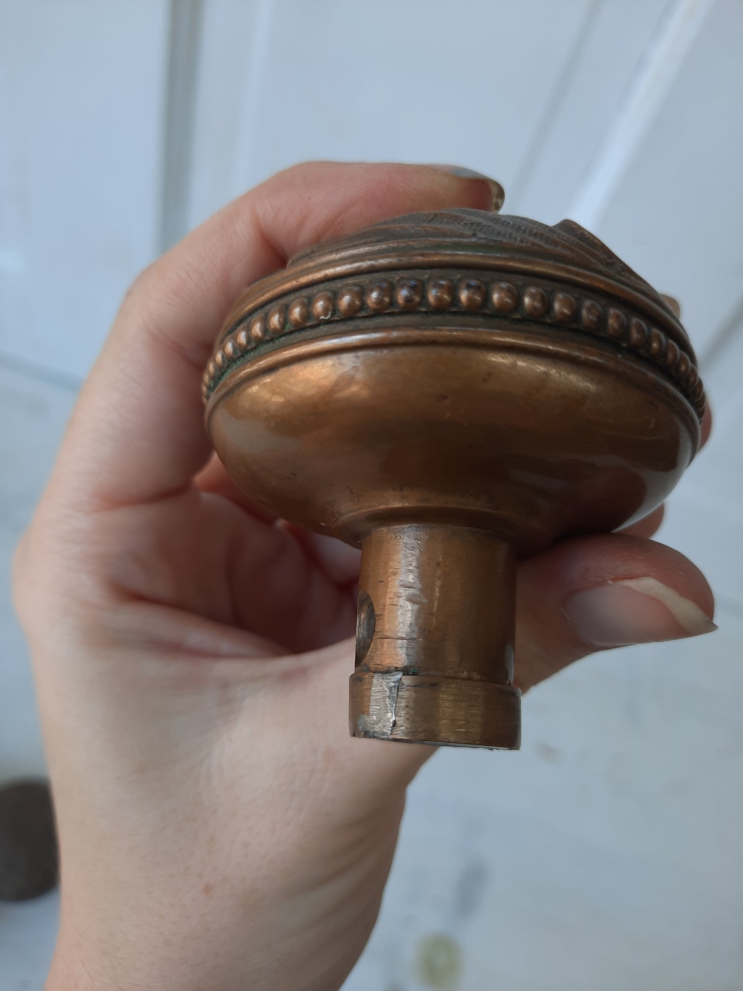 Milo by Reading Hardware Antique Bronze Doorknob, Acanthus Leaf Antique Door Knob