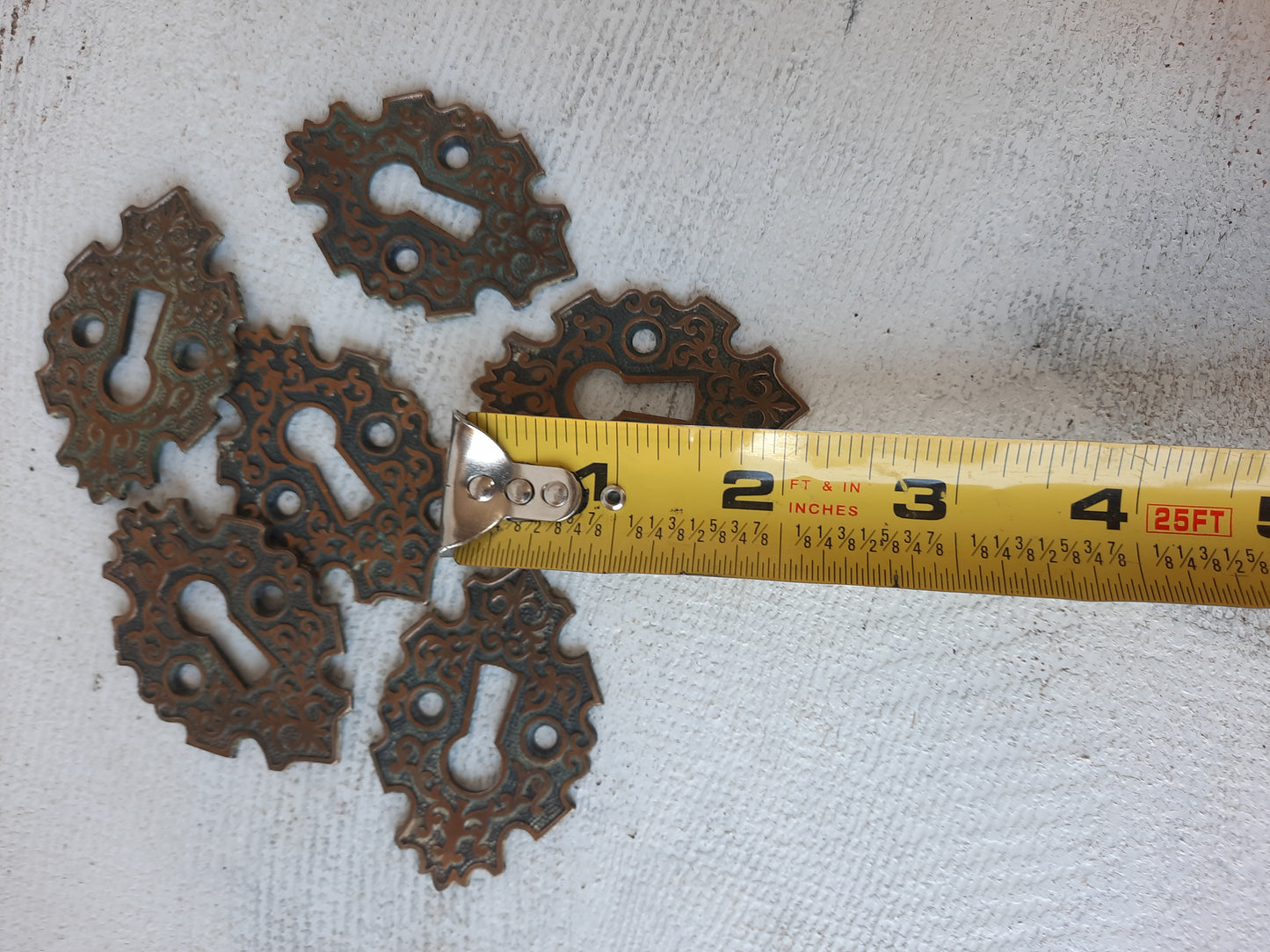 Fancy Bronze Key Hole Escutcheon, Ornate Skeleton Keyhole Plate Cover 072714