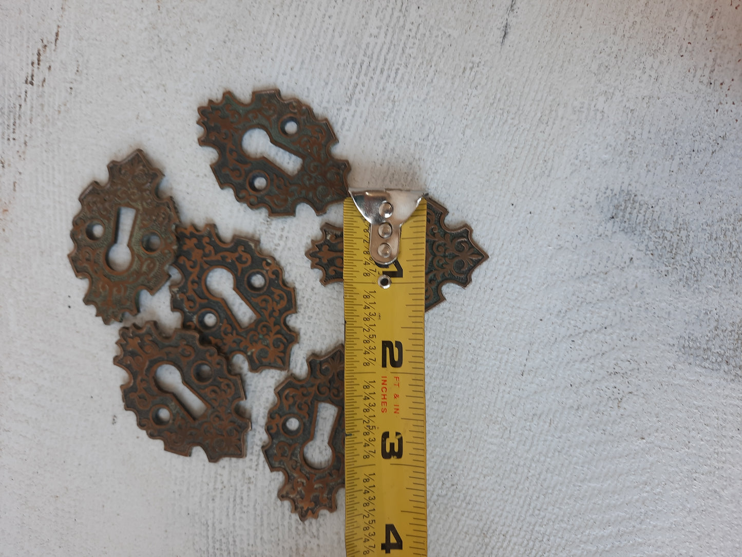 Fancy Bronze Key Hole Escutcheon, Ornate Skeleton Keyhole Plate Cover 072714