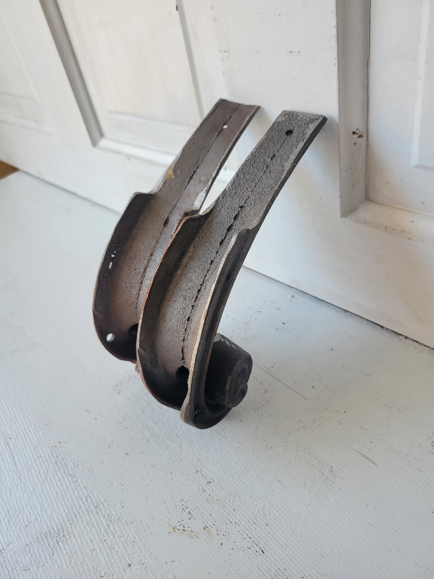 Pair of Architectural Detail Scroll Hooks, Large Iron Scroll Design Wall Hooks