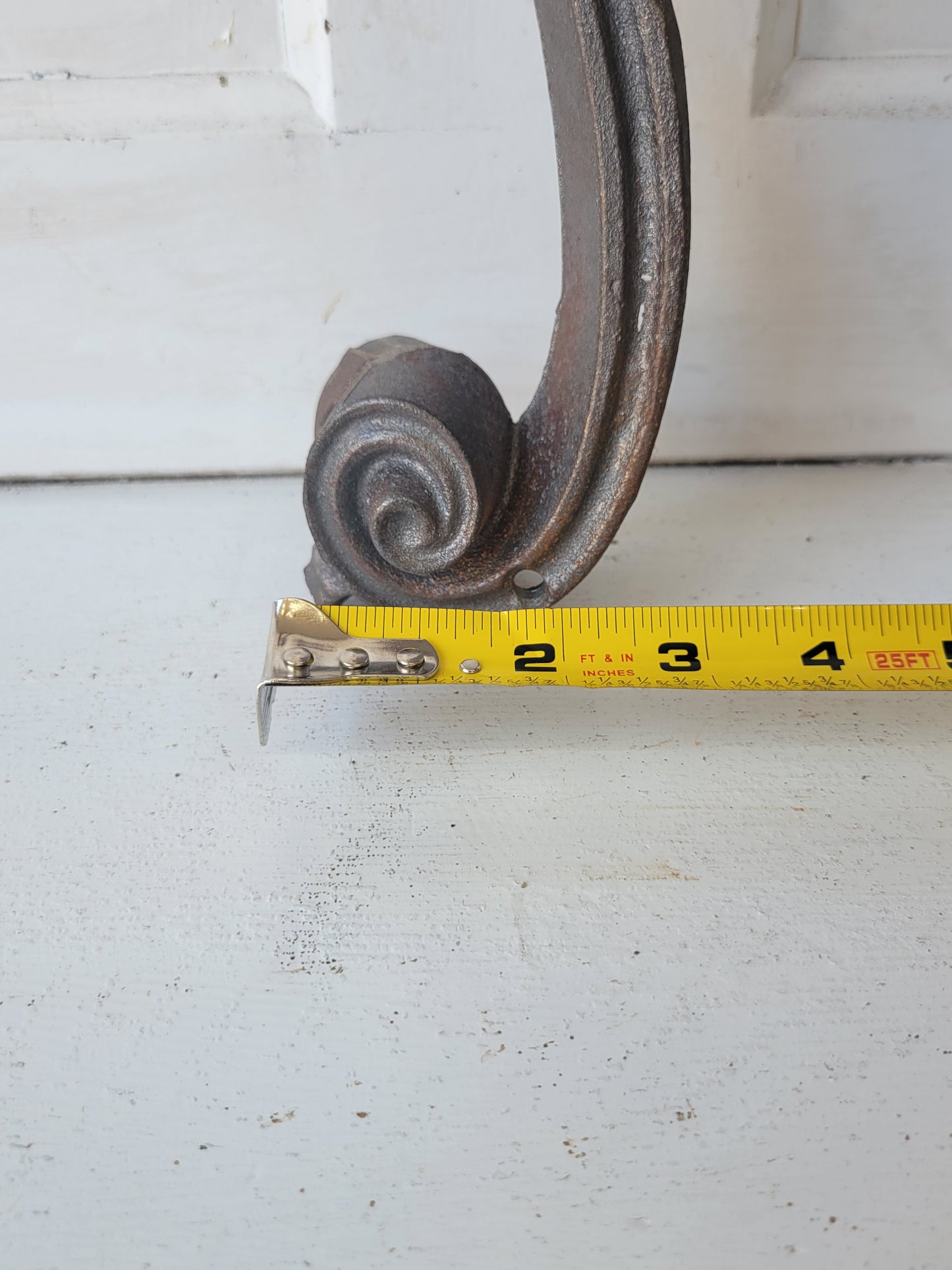 Pair of Architectural Detail Scroll Hooks, Large Iron Scroll Design Wall Hooks