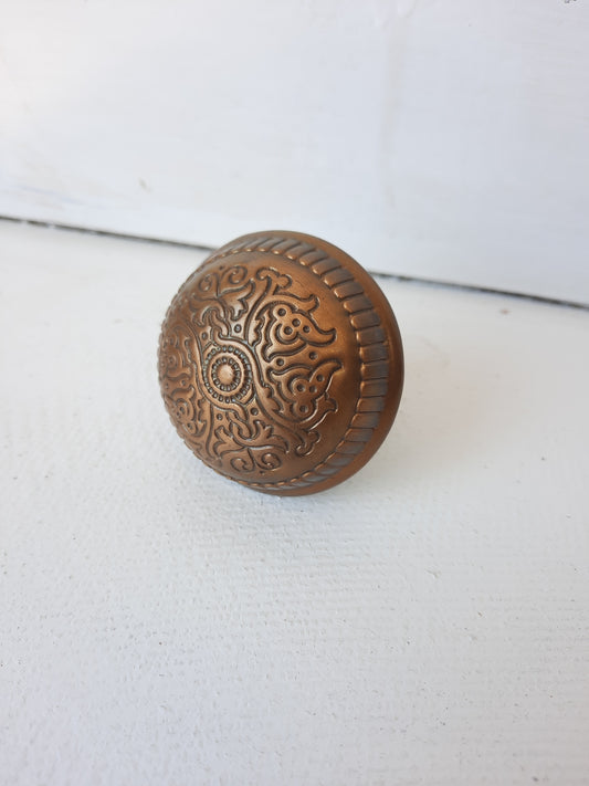 Villa Design Ornate Iron and Bronze Doorknob, Cast Iron Victorian Era Door knob, Antique Door Handle 083113