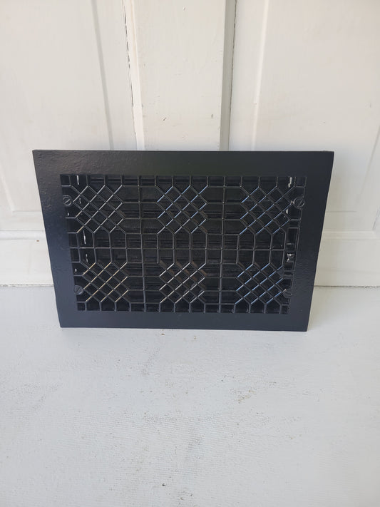 10 x 14 Antique Cast Iron Working Vent Cover, Floor Register Cover with Dampers #090405