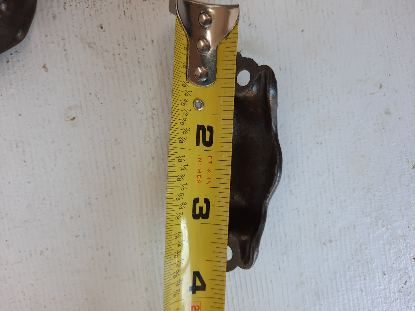 Pair of Antique Bin Pulls, Art Nouveau, Victorian Era Cast Iron Small Drawer Handle 091414