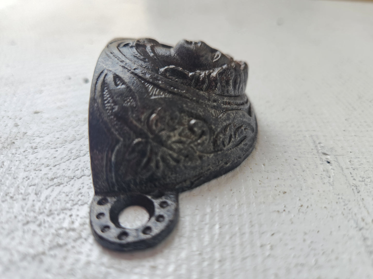 Antique Jenny Lind Iron Drawer Pulls, Antique Cast Iron Furniture Handles with Woman's Face, 091605