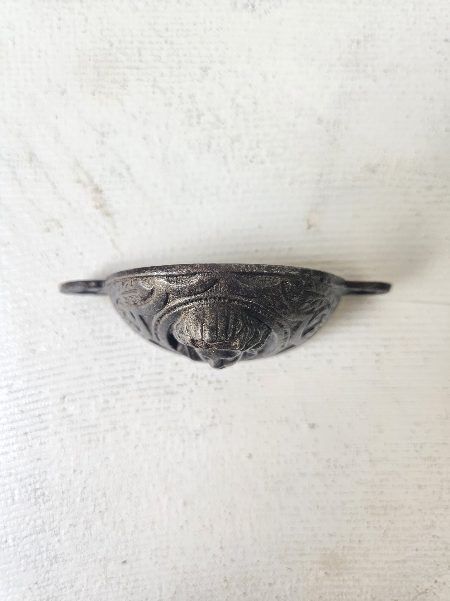 Antique Jenny Lind Iron Drawer Pulls, Antique Cast Iron Furniture Handles with Woman's Face, 091605