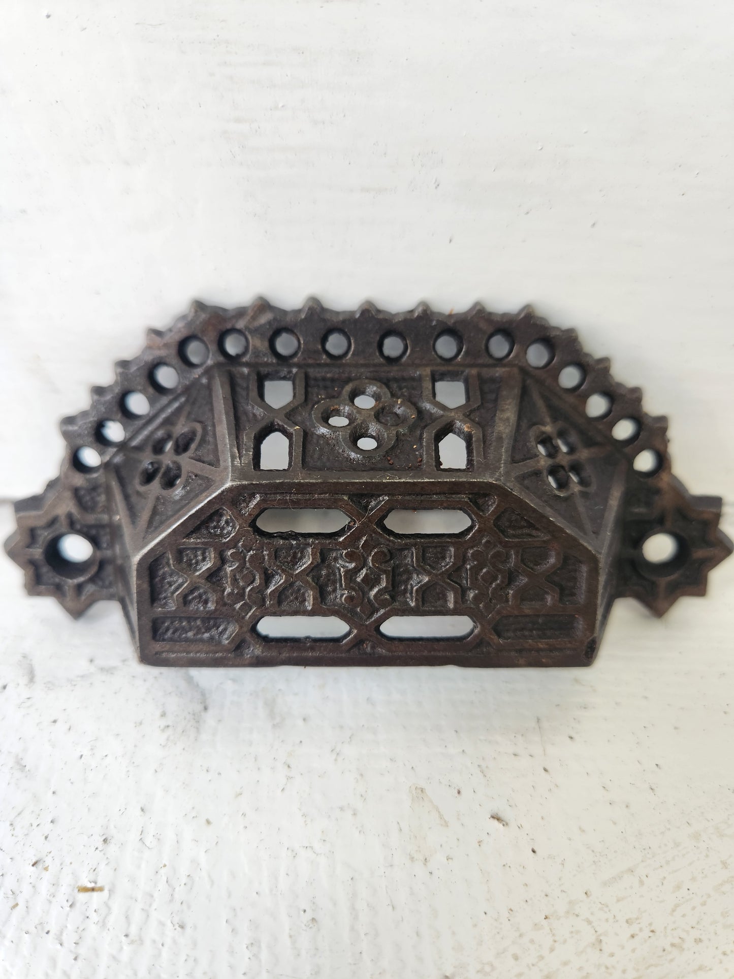 Single Cast Iron Bin Pull with Open Design, Antique Drawer Handle, Ornate Hardware, Iron Drawer Pull, Antique Handle 091606