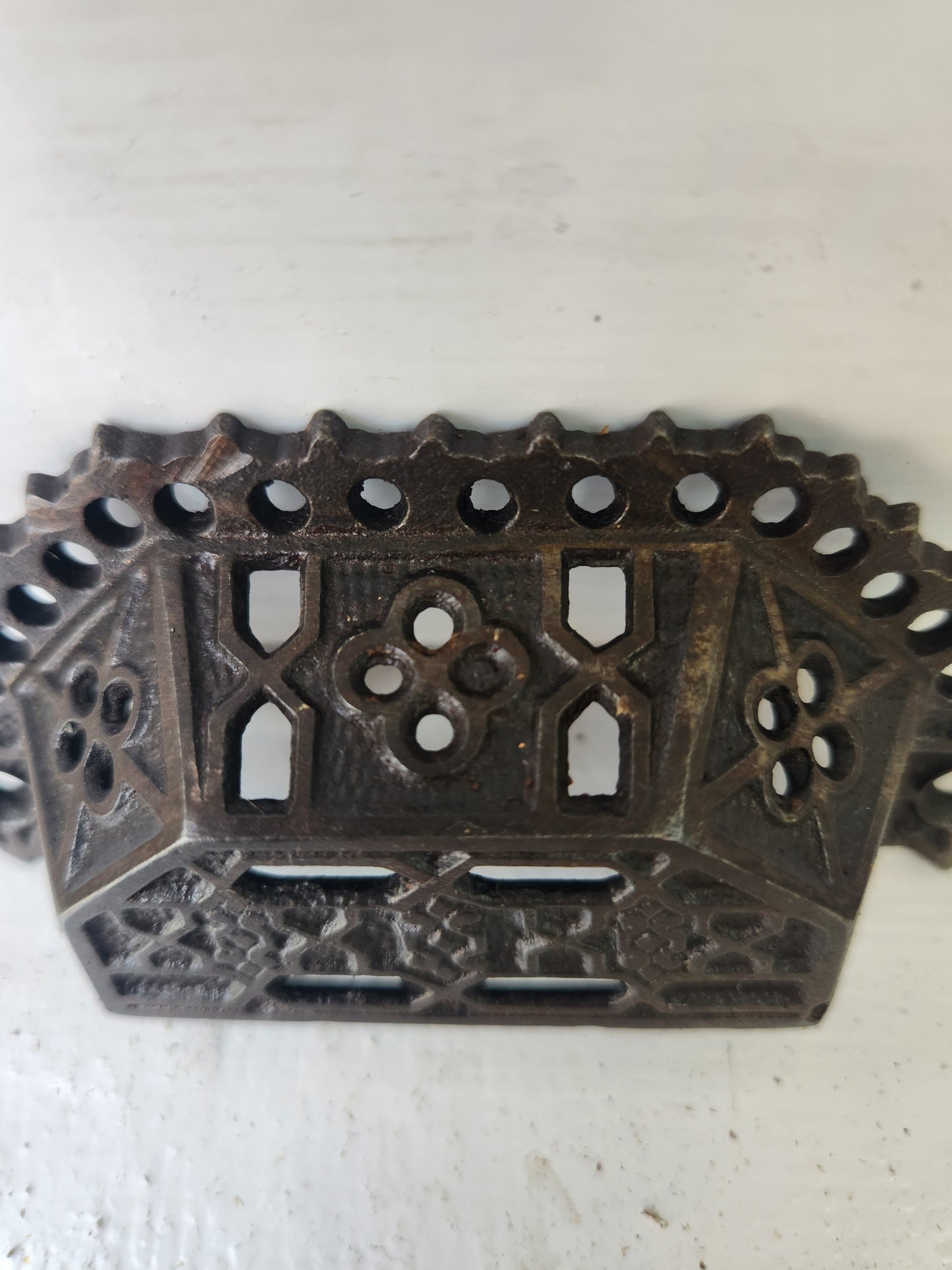 Single Cast Iron Bin Pull with Open Design, Antique Drawer Handle, Ornate Hardware, Iron Drawer Pull, Antique Handle 091606