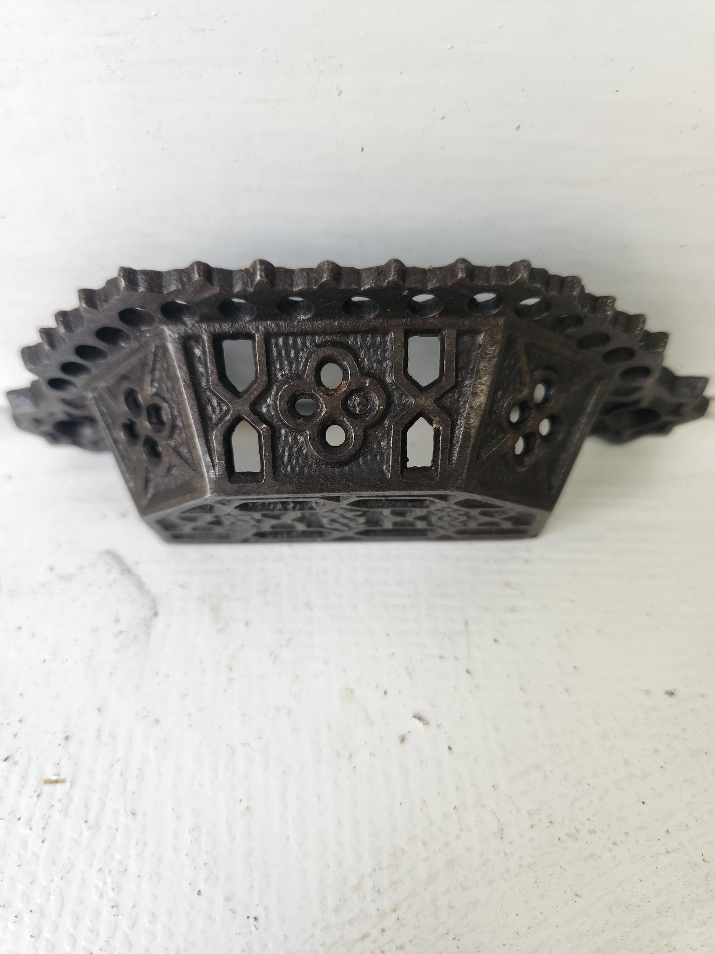Single Cast Iron Bin Pull with Open Design, Antique Drawer Handle, Ornate Hardware, Iron Drawer Pull, Antique Handle 091606