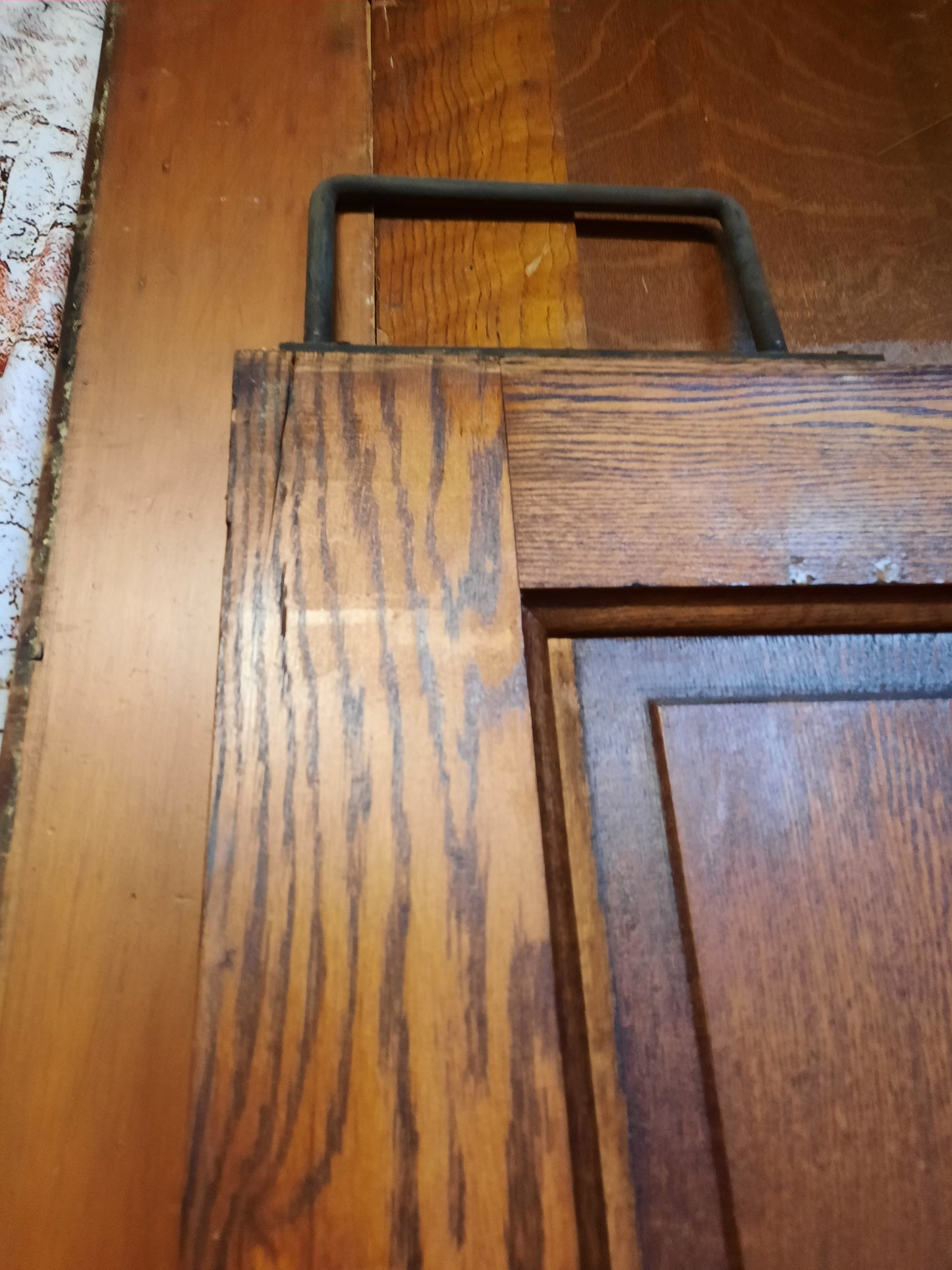 48" Wide Antique Extra Wide Pocket Door, Victorian Solid Wood Recessed Door 092602