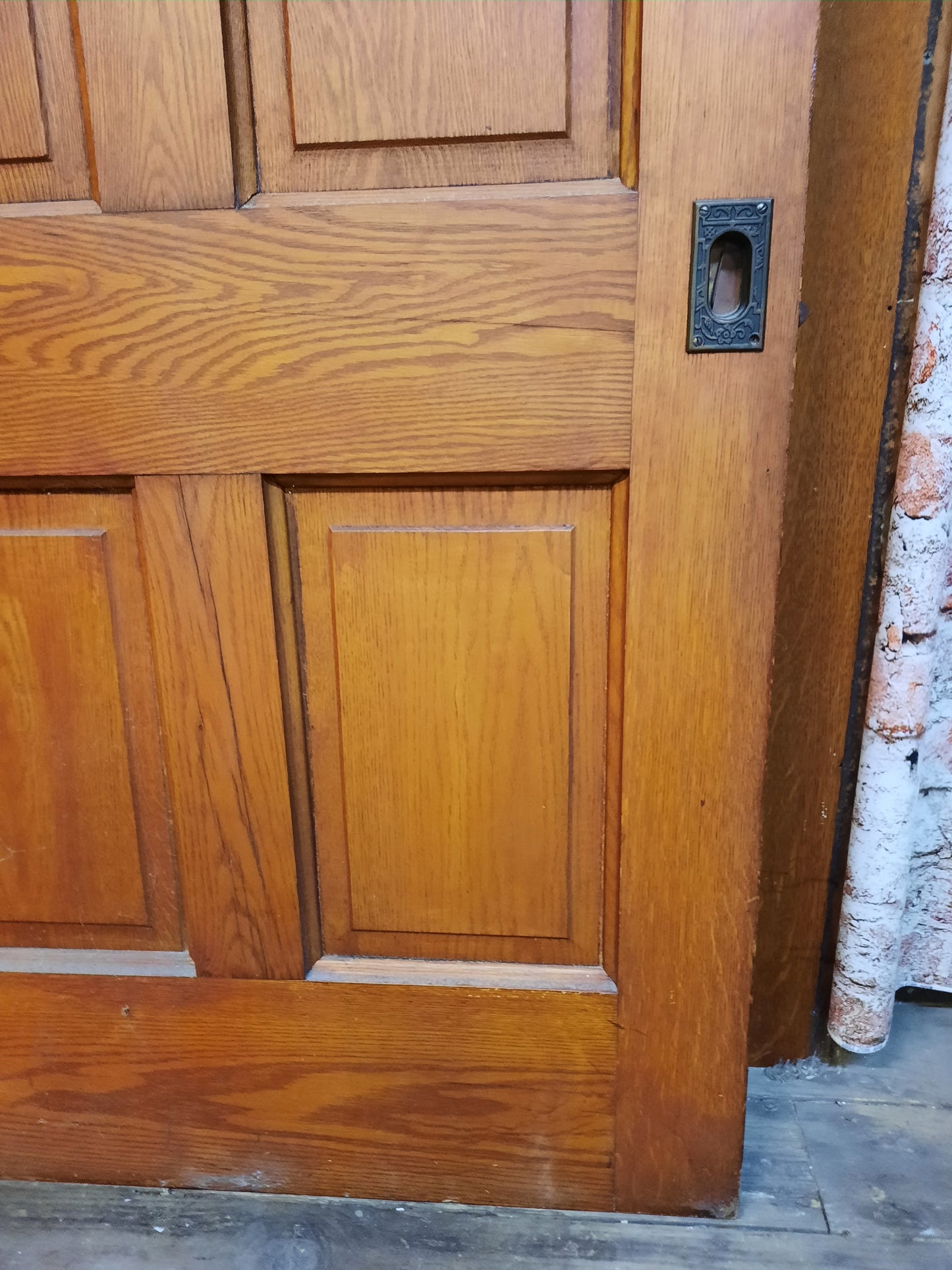 48" Wide Antique Extra Wide Pocket Door, Victorian Solid Wood Recessed Door 092602