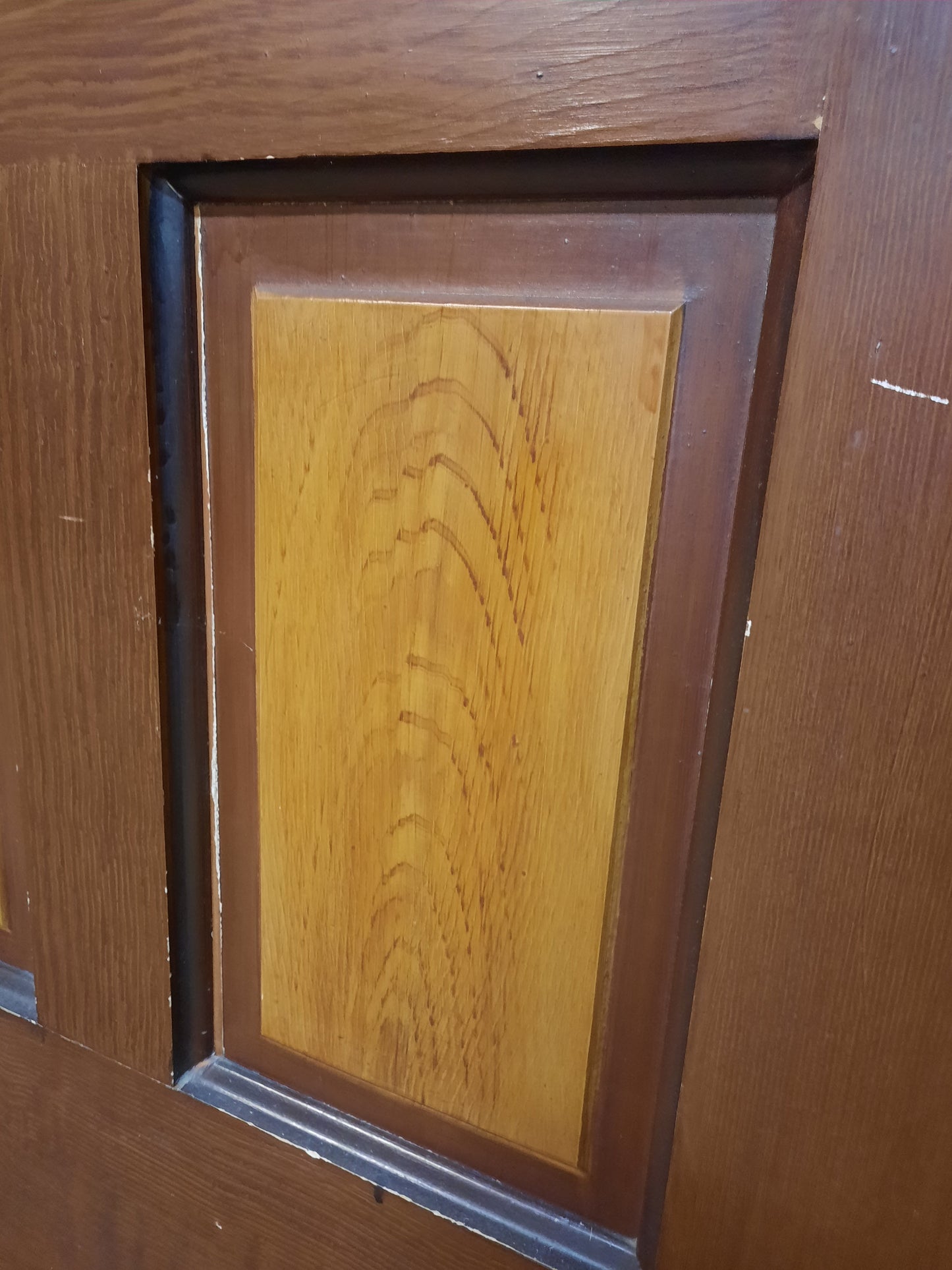 64" Pair of Antique Oak and Pine Pocket Doors, Victorian Era Double Sliding Pocket Doors 092603