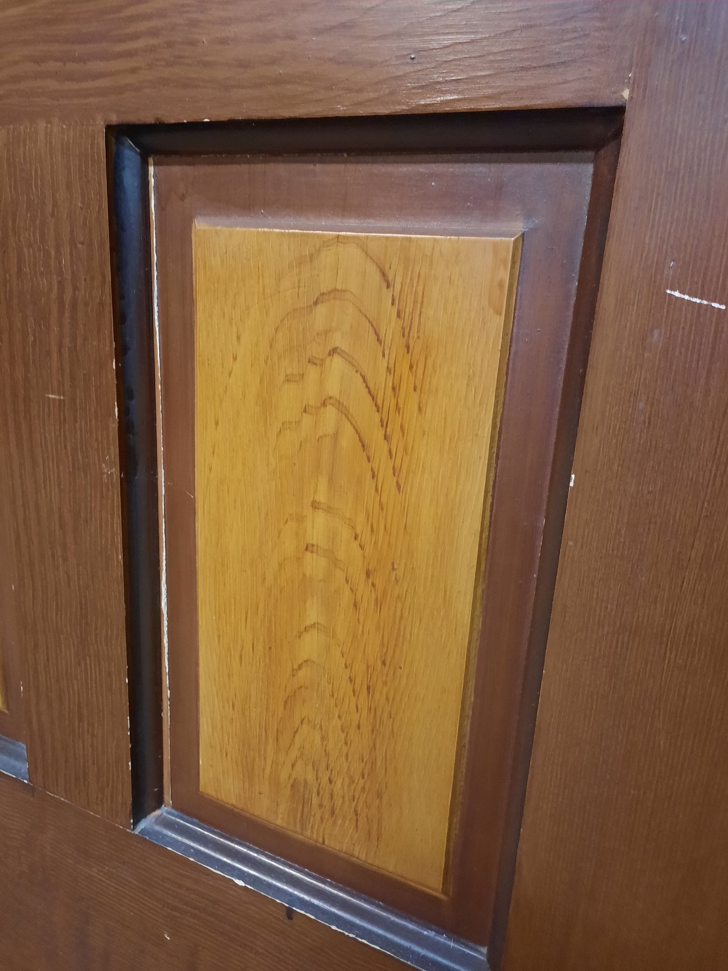 64" Pair of Antique Oak and Pine Pocket Doors, Victorian Era Double Sliding Pocket Doors 092603