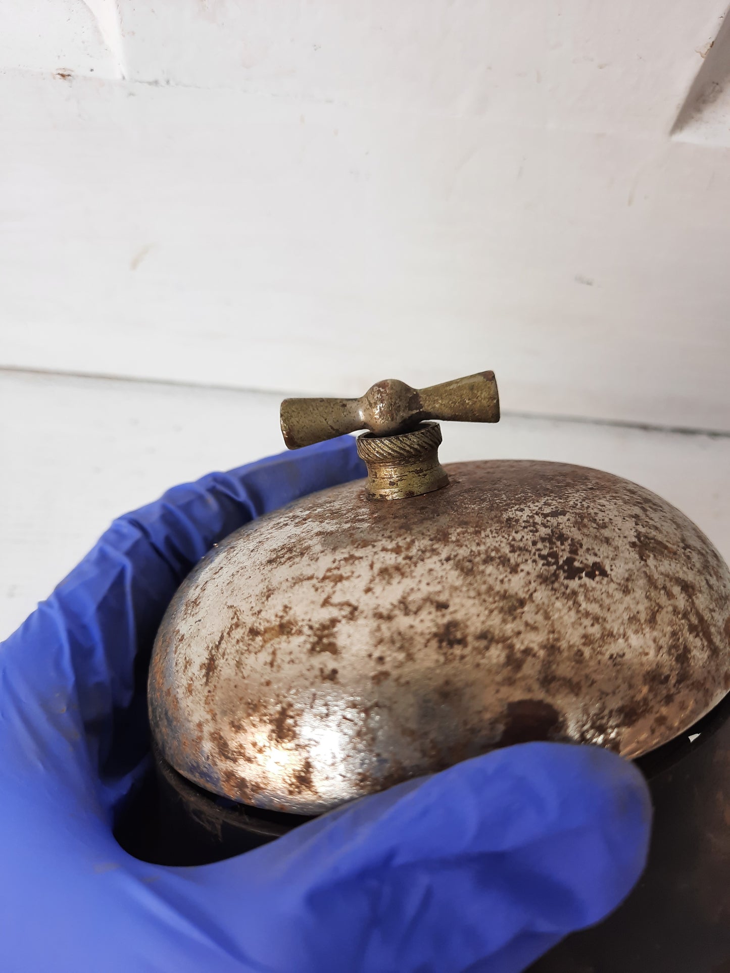 Antique Mechanical Pull Chain Doorbell, Victorian Era Pull Style Door Bell or Servants Bell 092609