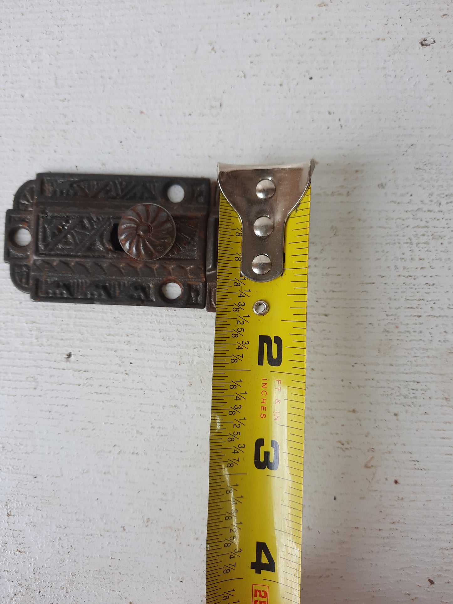 Eastlake Style Cast Iron Cabinet Latch, Antique Cupboard or Hoosier Cabinet Latch, Ornate Cabinet Latch Hardware, 092610
