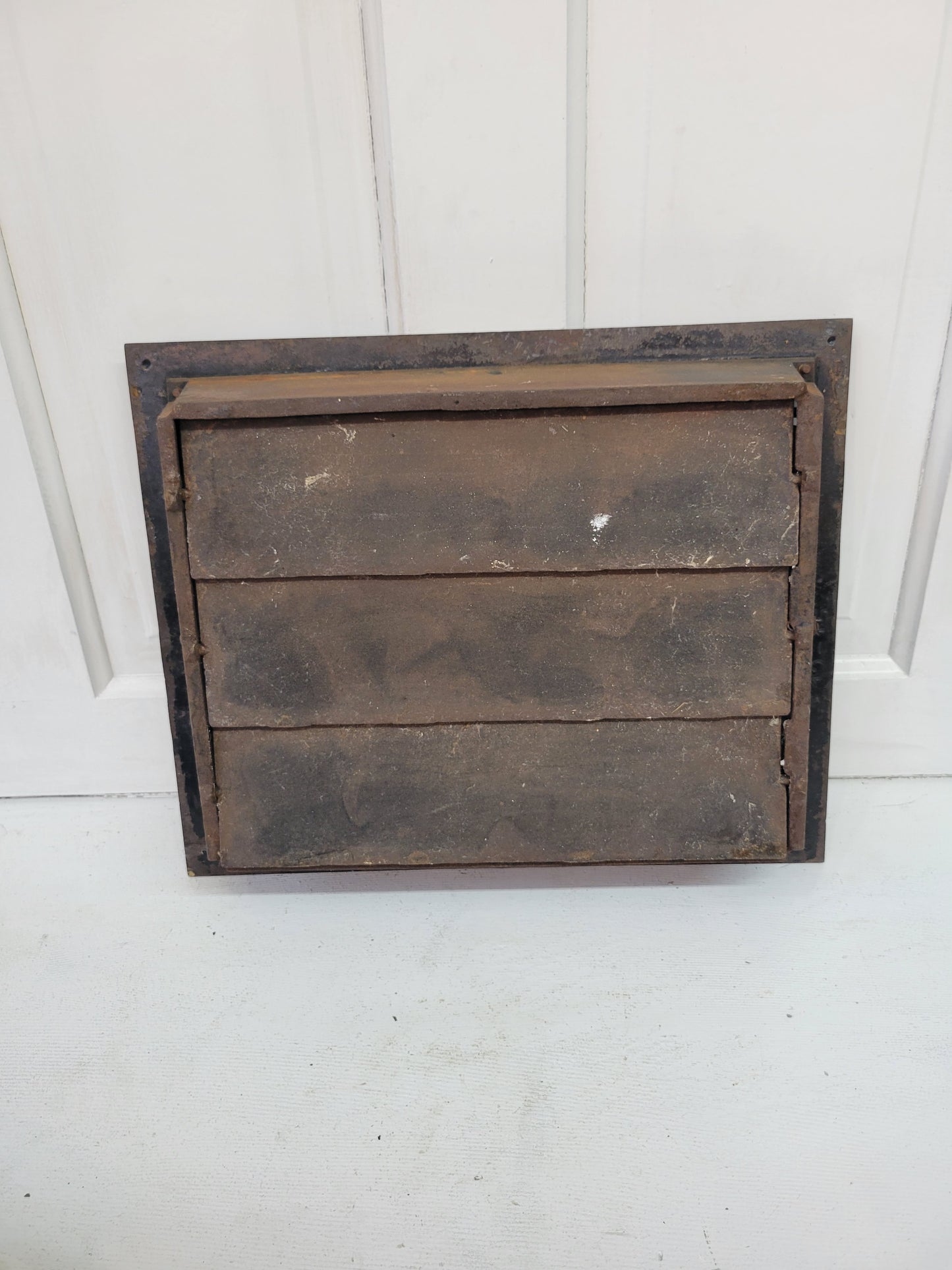 14 x 17 Antique Cast Iron Floor Vent Cover, Vintage Iron Floor Grate #092709