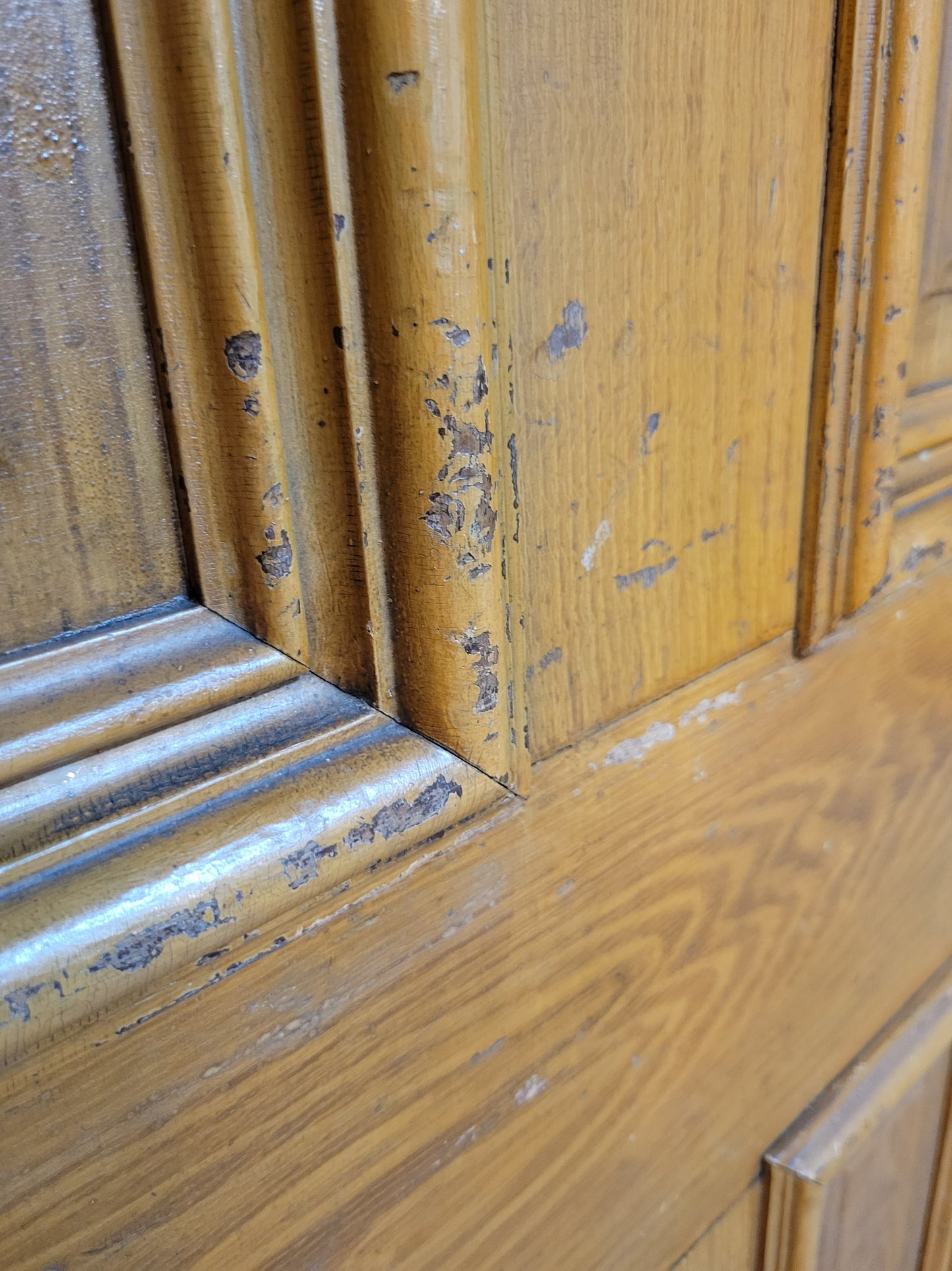 34" Victorian Farmhouse Exterior Door, Salvaged Antique Wood Entry Door 092702