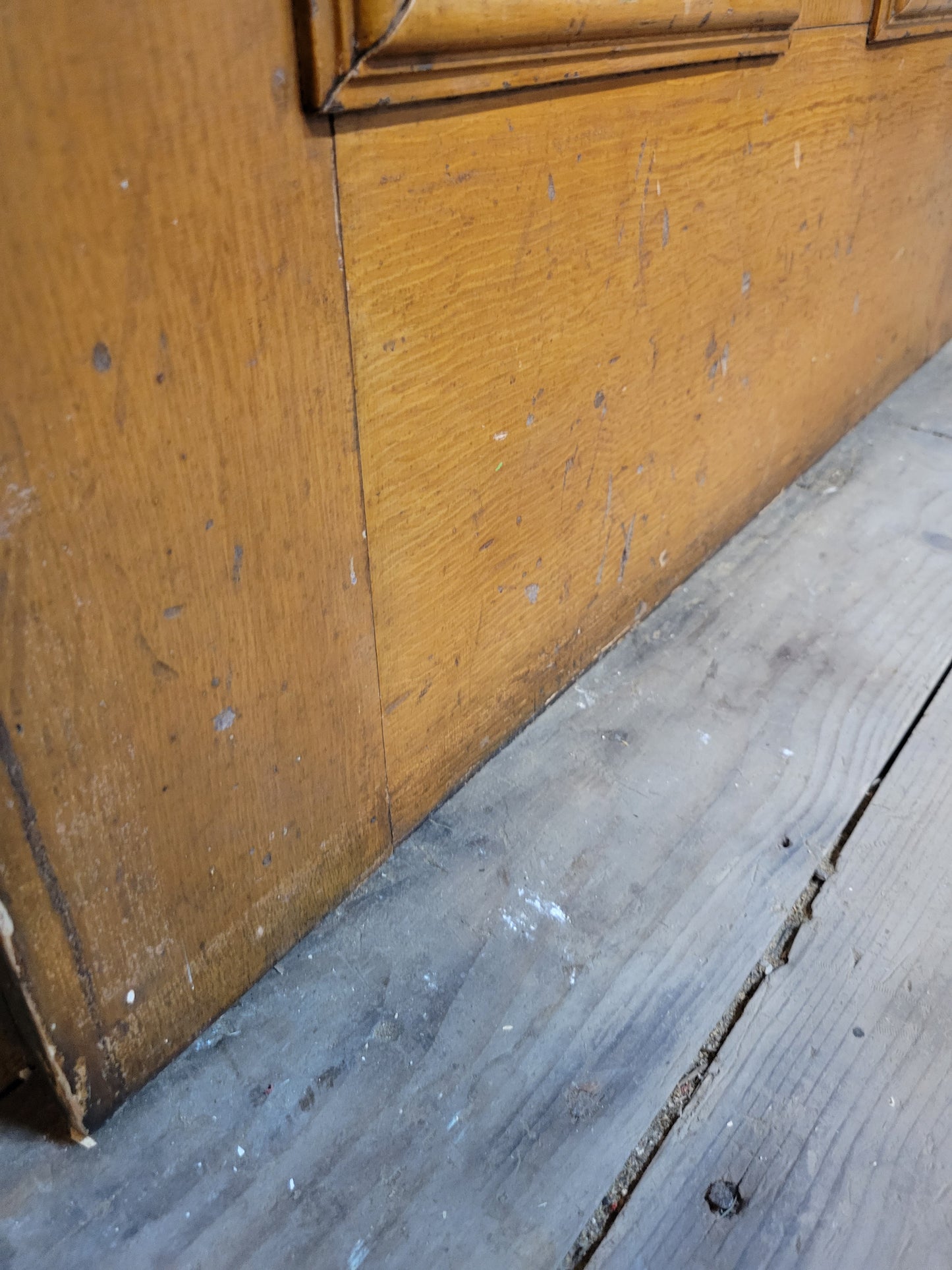 34" Victorian Farmhouse Exterior Door, Salvaged Antique Wood Entry Door 092702
