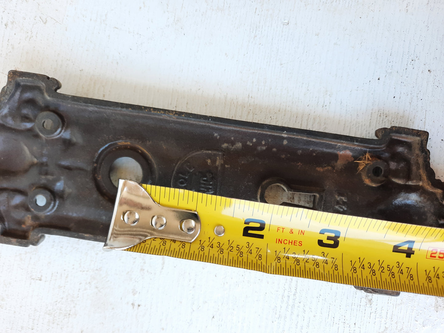 Reole Hardware Set, Reole Pattern Doorknobs and Backplates, Antique Cast Iron Door Hardware, Antique Salvage 100513