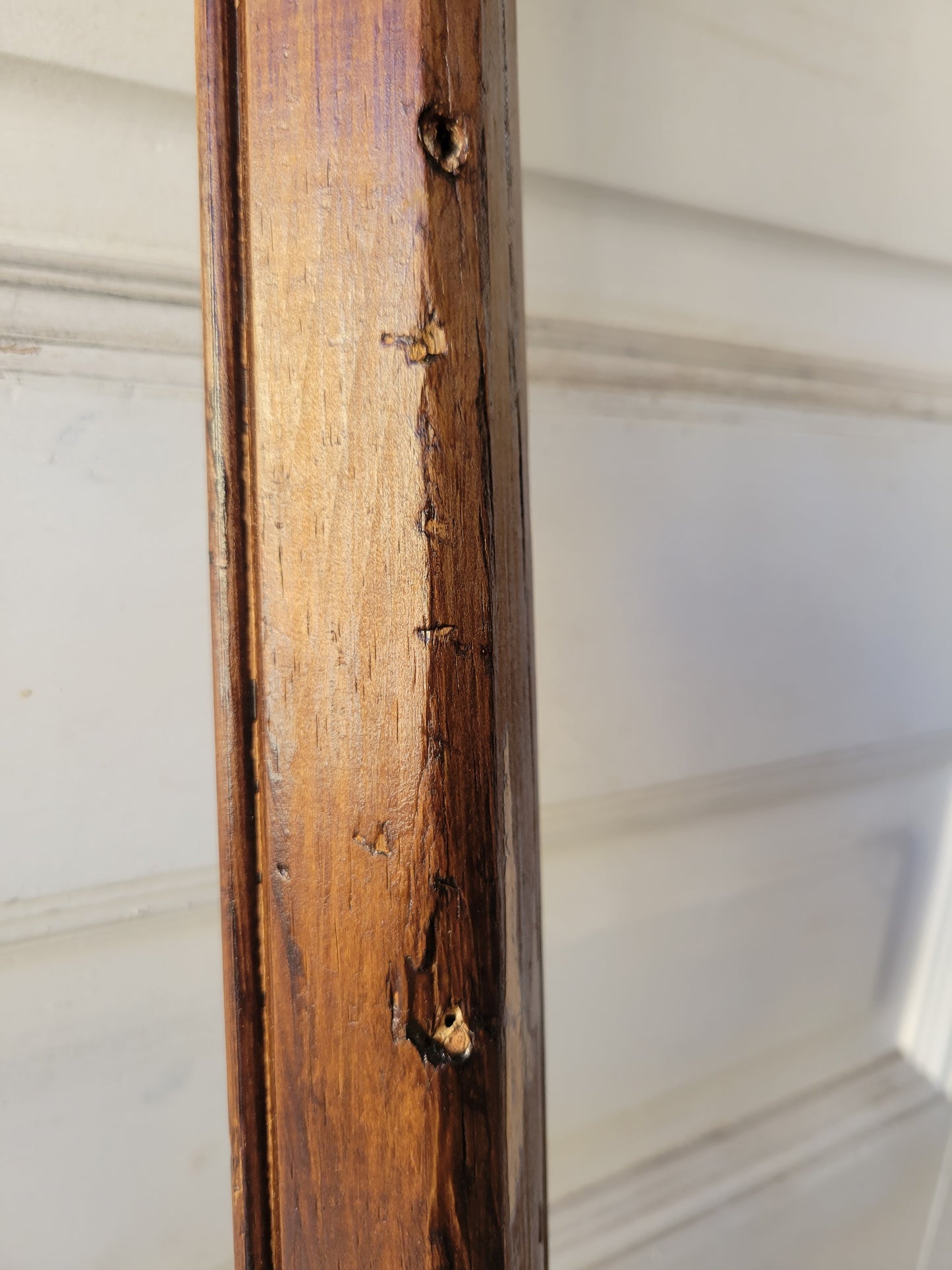 48" Antique Trim Corner Guard, Turned Wood Corner Trim Piece, #100702