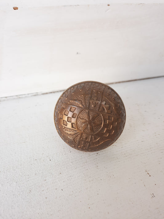 Wrought Bronze Eastlake Doorknob, Victorian Ornate Bronze Door Knob 101202