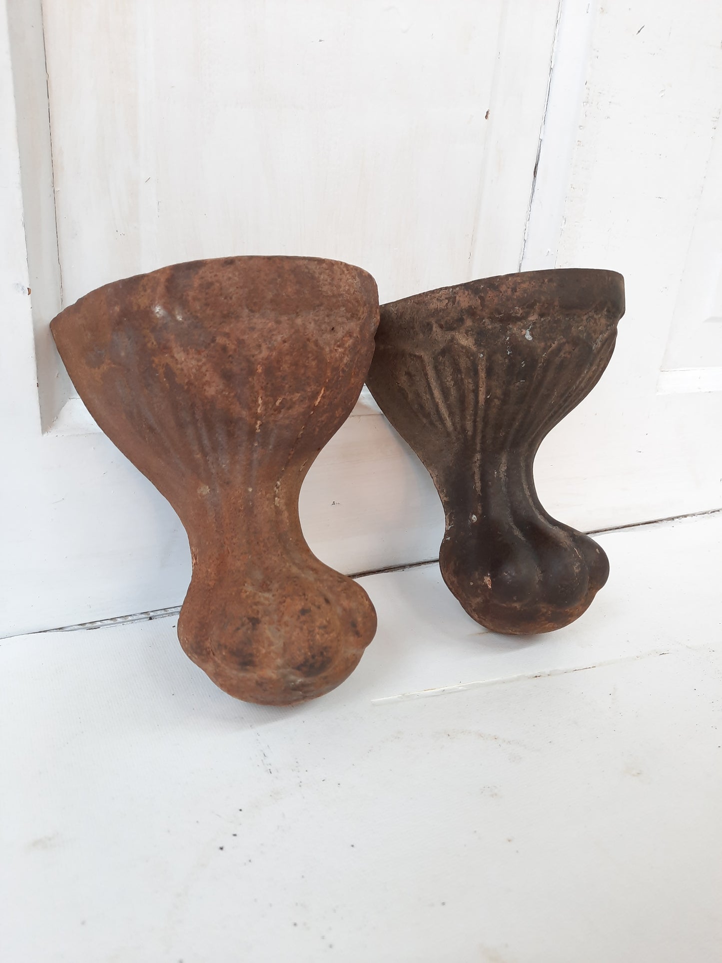 Ornate Antique Cast Iron Tub Feet, Pair of Ball and Claw Tub Feet, Claw Foot Tub 121004