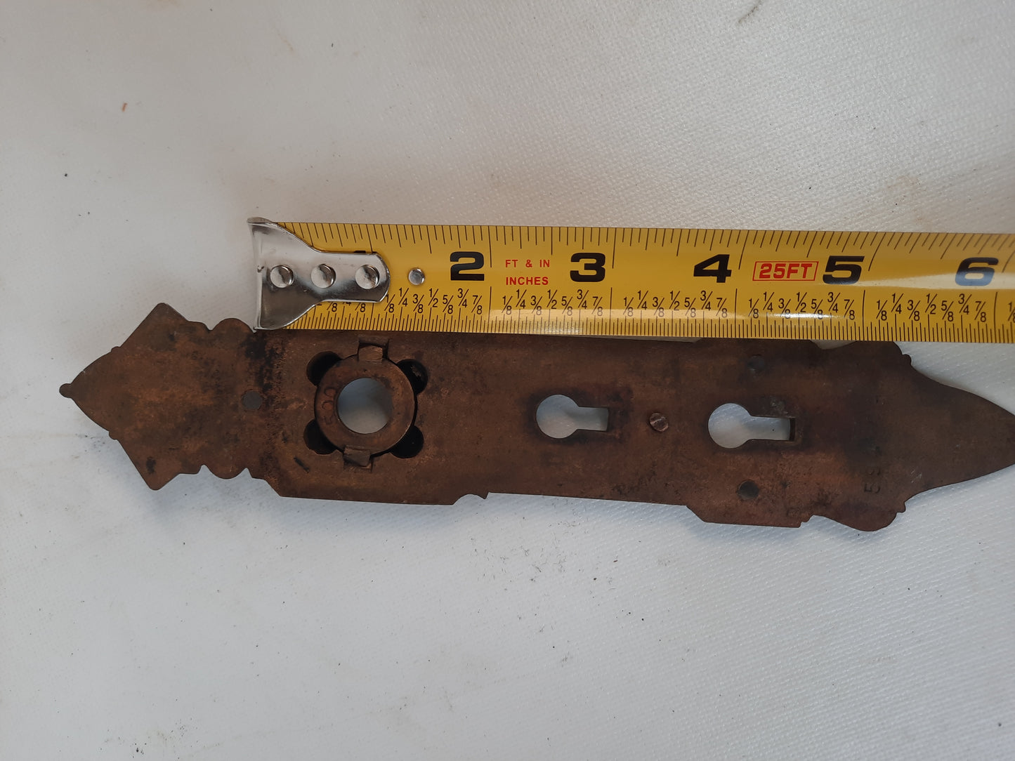 Antique Bronze Exterior Door Plate, Antique Door Plate Double Keyhole Backplate 121601