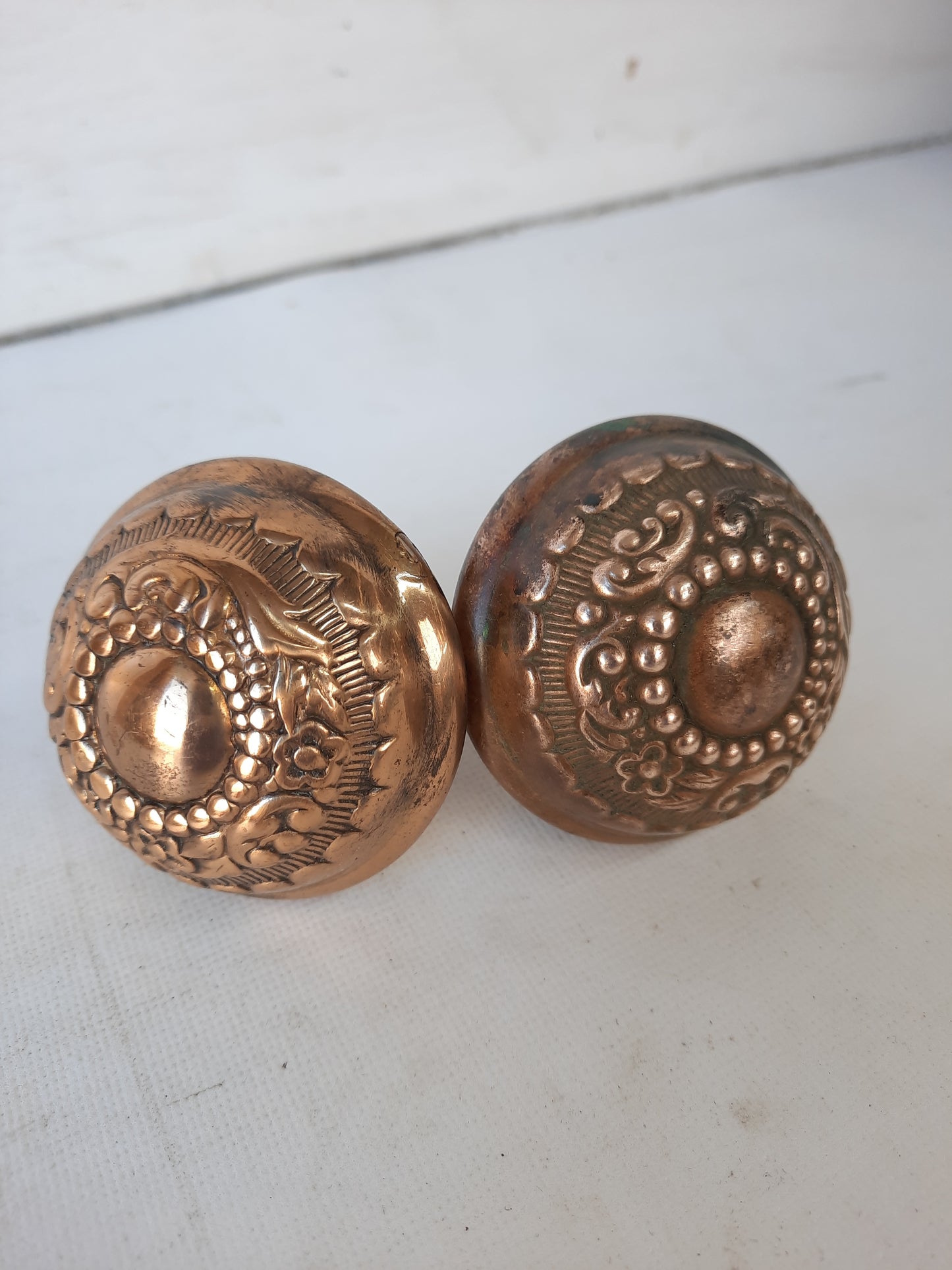 Arabian Pattern Doorknobs by Russell Erwin, Antique Wrought Bronze Fancy Door Knobs 010211
