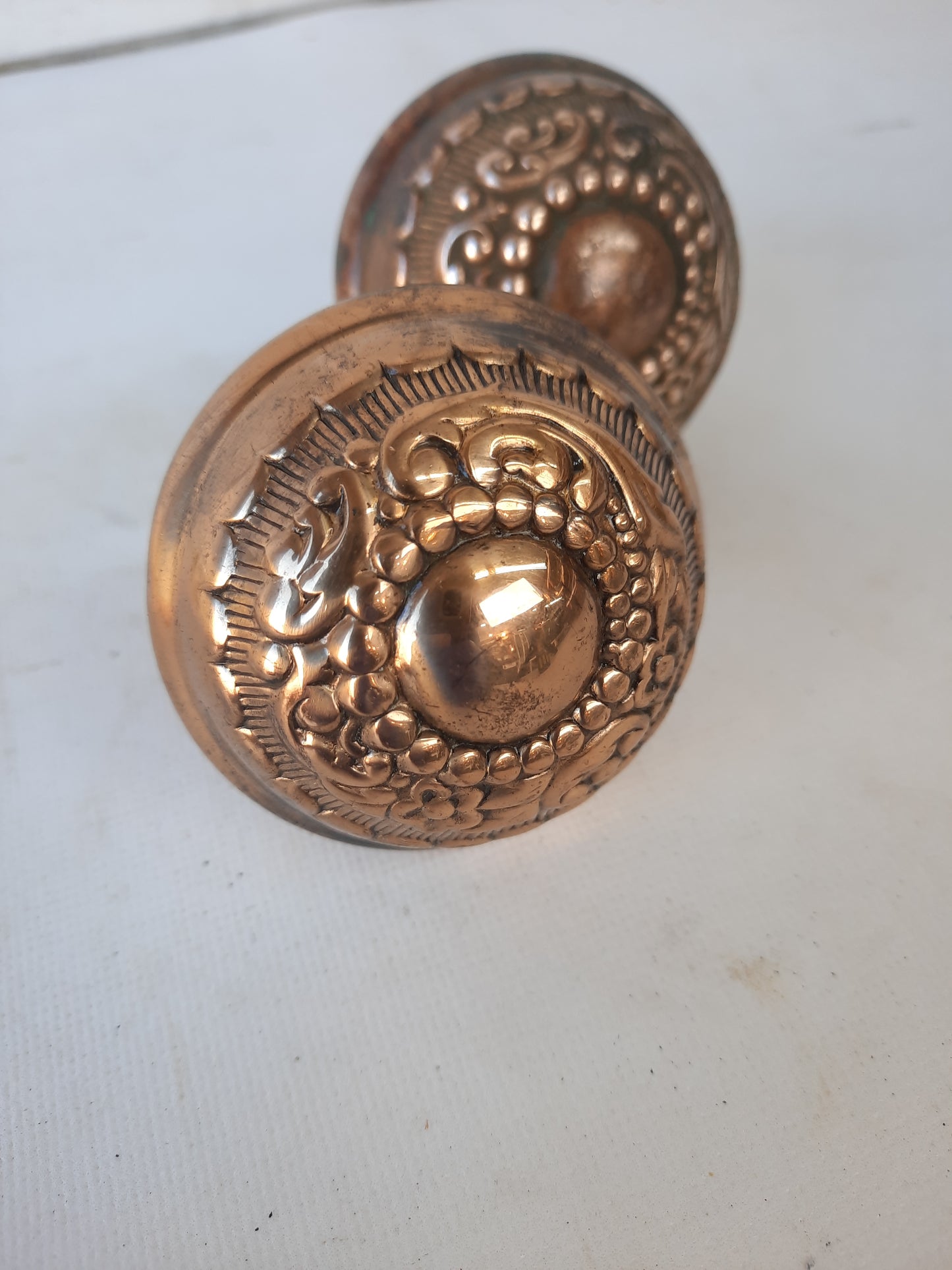 Arabian Pattern Doorknobs by Russell Erwin, Antique Wrought Bronze Fancy Door Knobs 010211