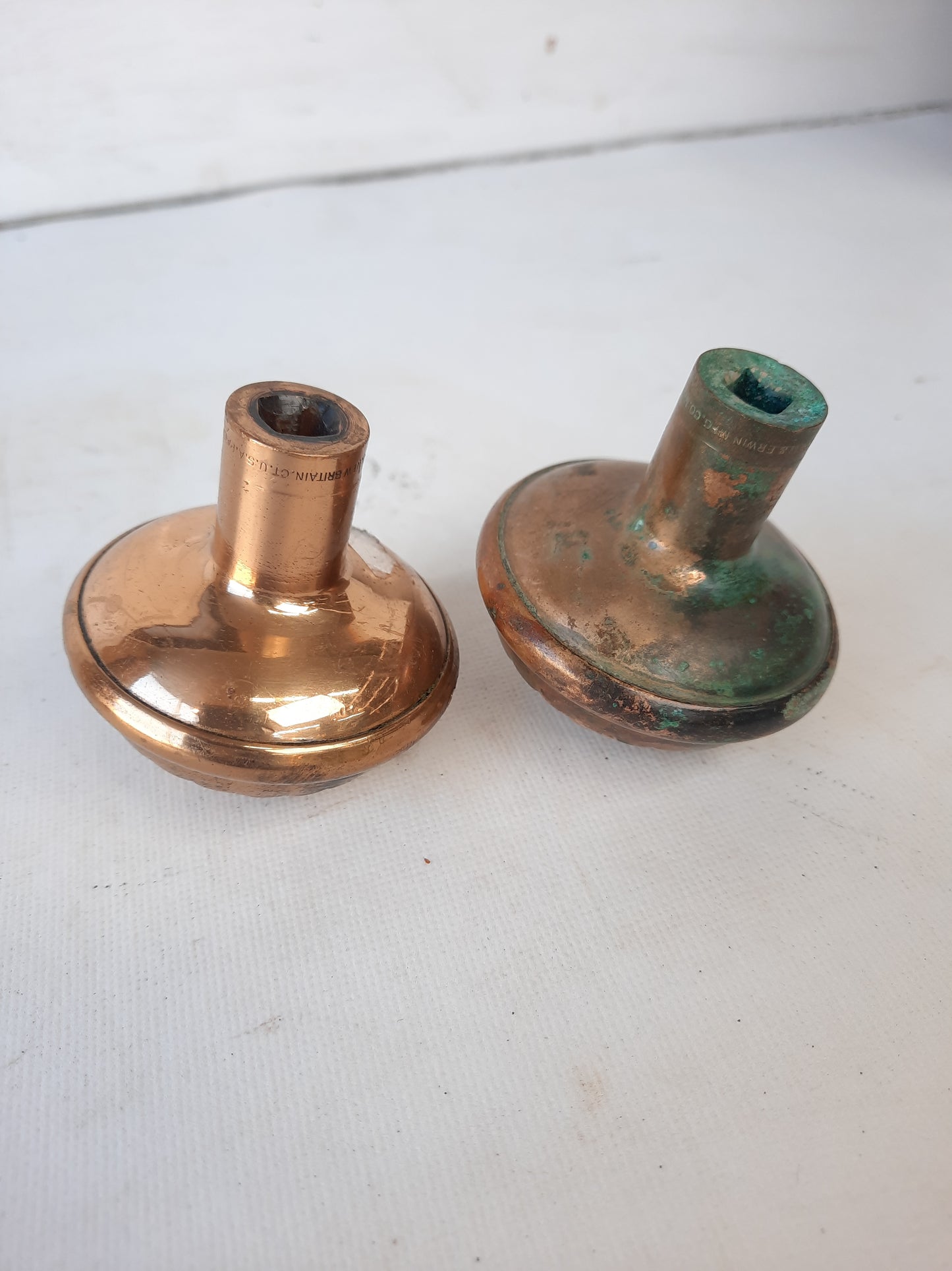 Arabian Pattern Doorknobs by Russell Erwin, Antique Wrought Bronze Fancy Door Knobs 010211