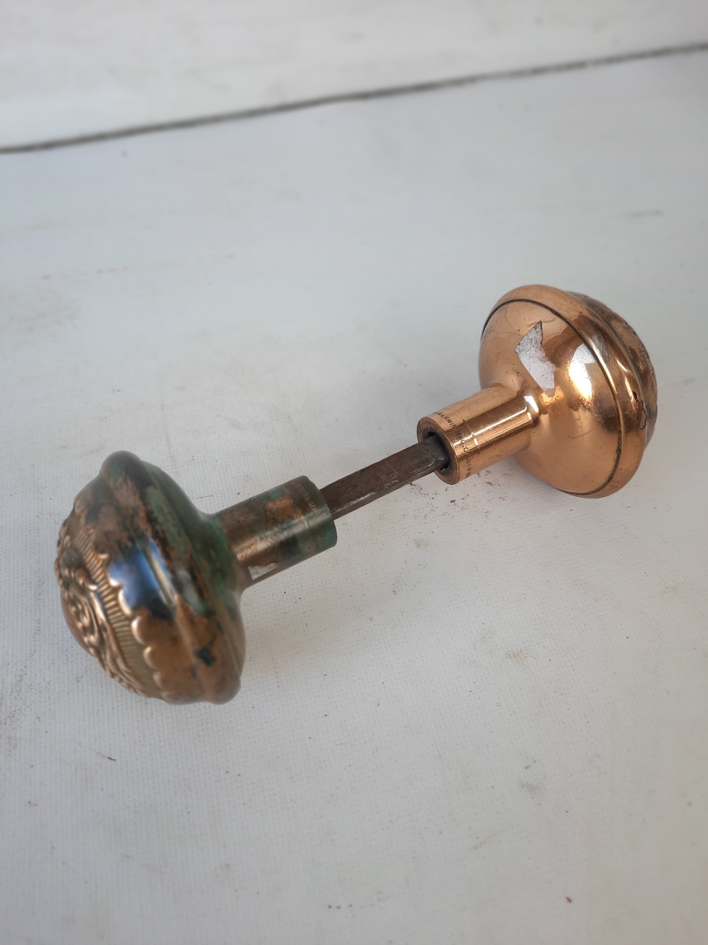 Arabian Pattern Doorknobs by Russell Erwin, Antique Wrought Bronze Fancy Door Knobs 010211
