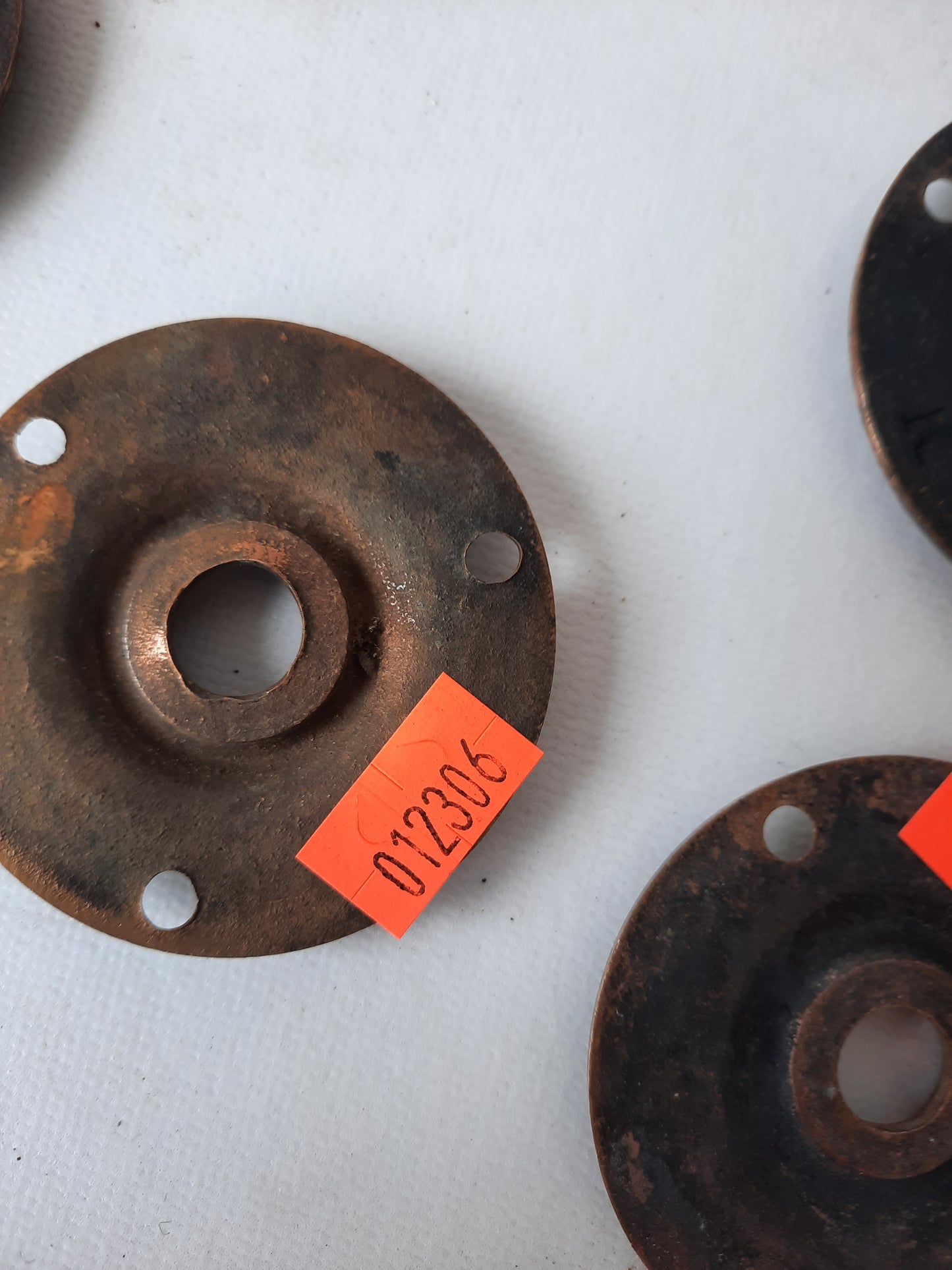Antique Bronze Eastlake Design Rosettes, Doorknob Collar Rosette Backplates 012306