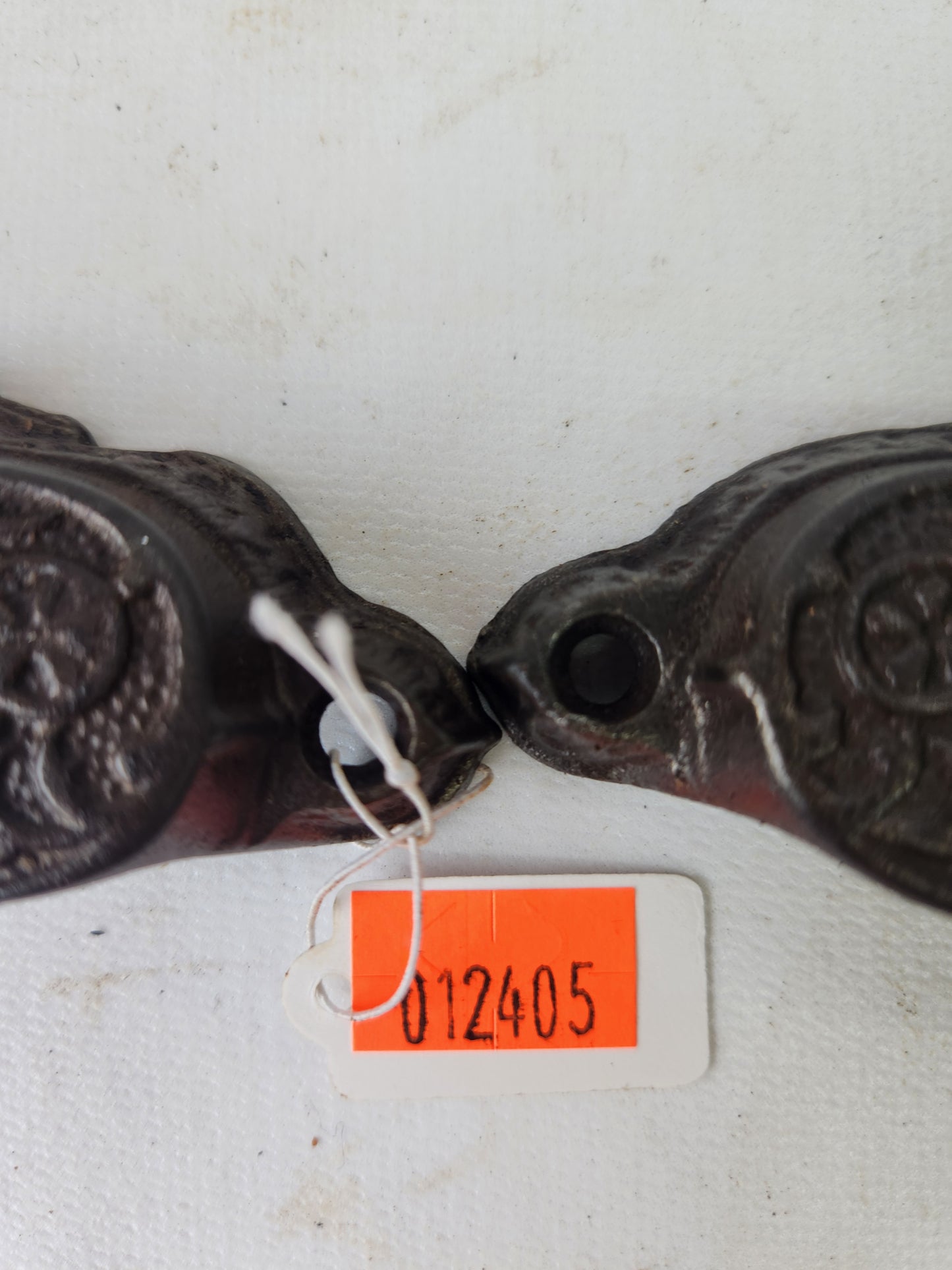 Small Eastlake Iron Pulls with Flower Detail, Antique Floral Design Pull, Cast Iron Handle Antique Victorian Hardware 012405