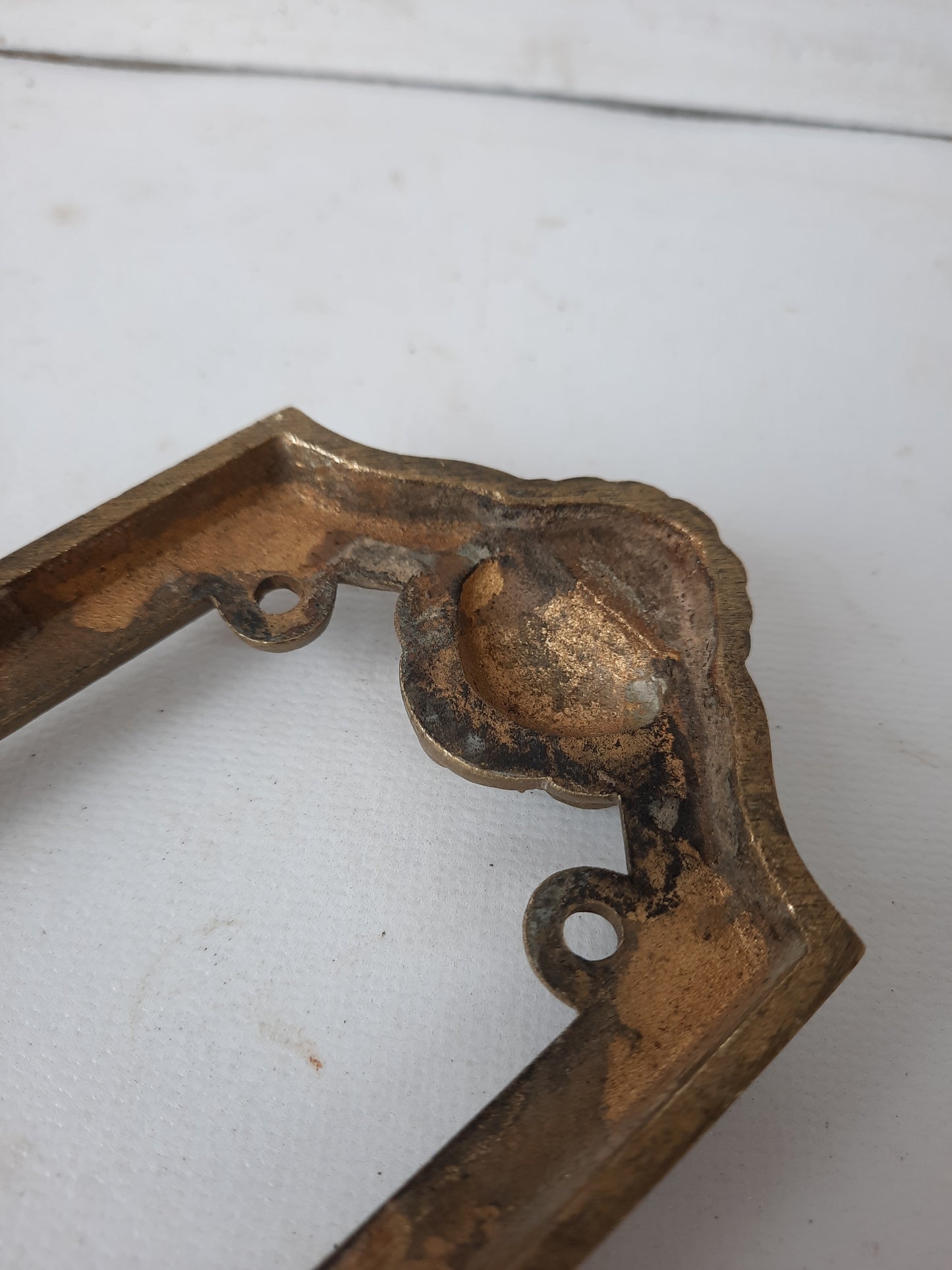 Antique Bronze Label Slot or Name Plate Holder, Letter Slot Frame, Door Placard Frame 012902