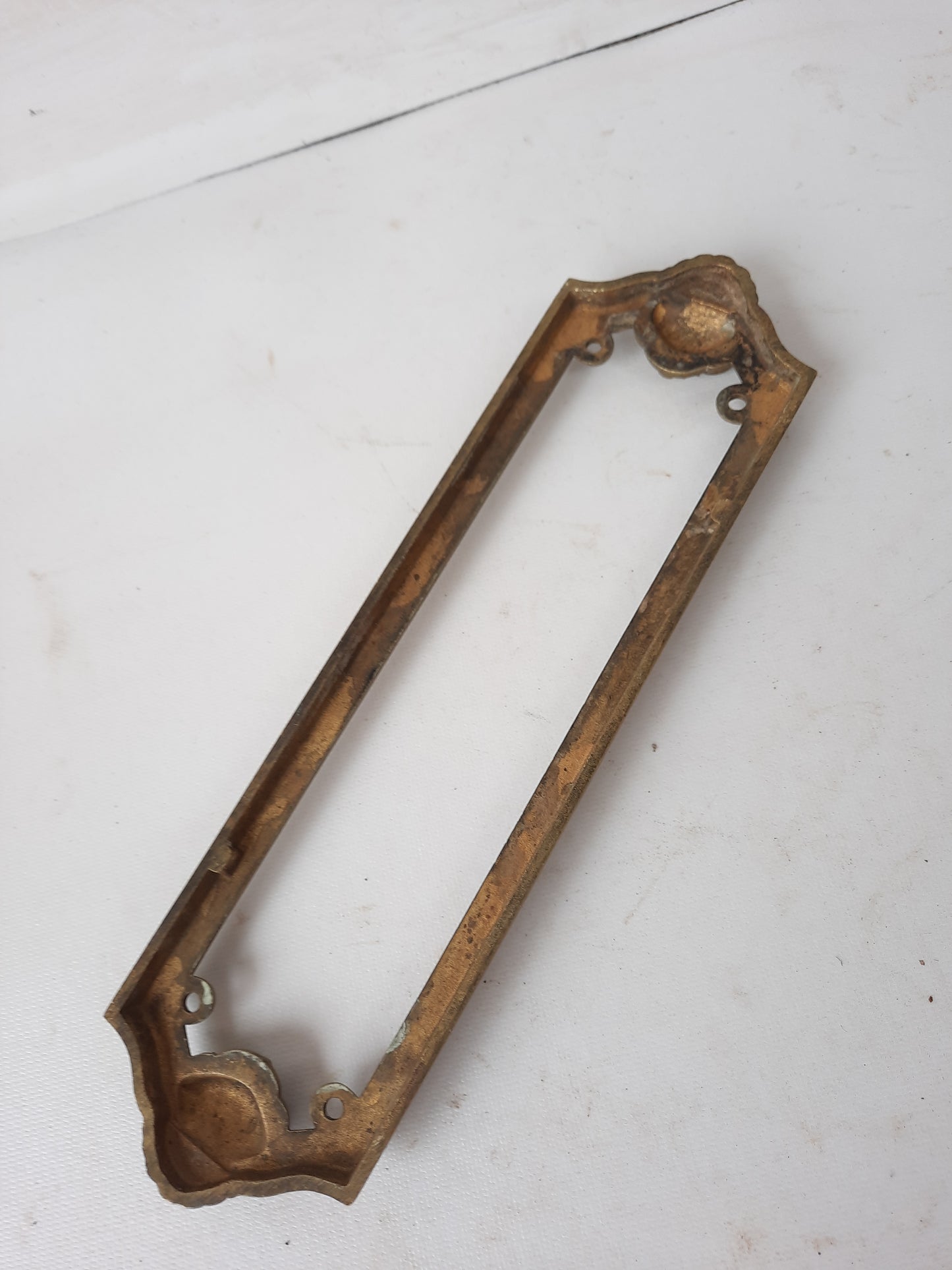 Antique Bronze Label Slot or Name Plate Holder, Letter Slot Frame, Door Placard Frame 012902