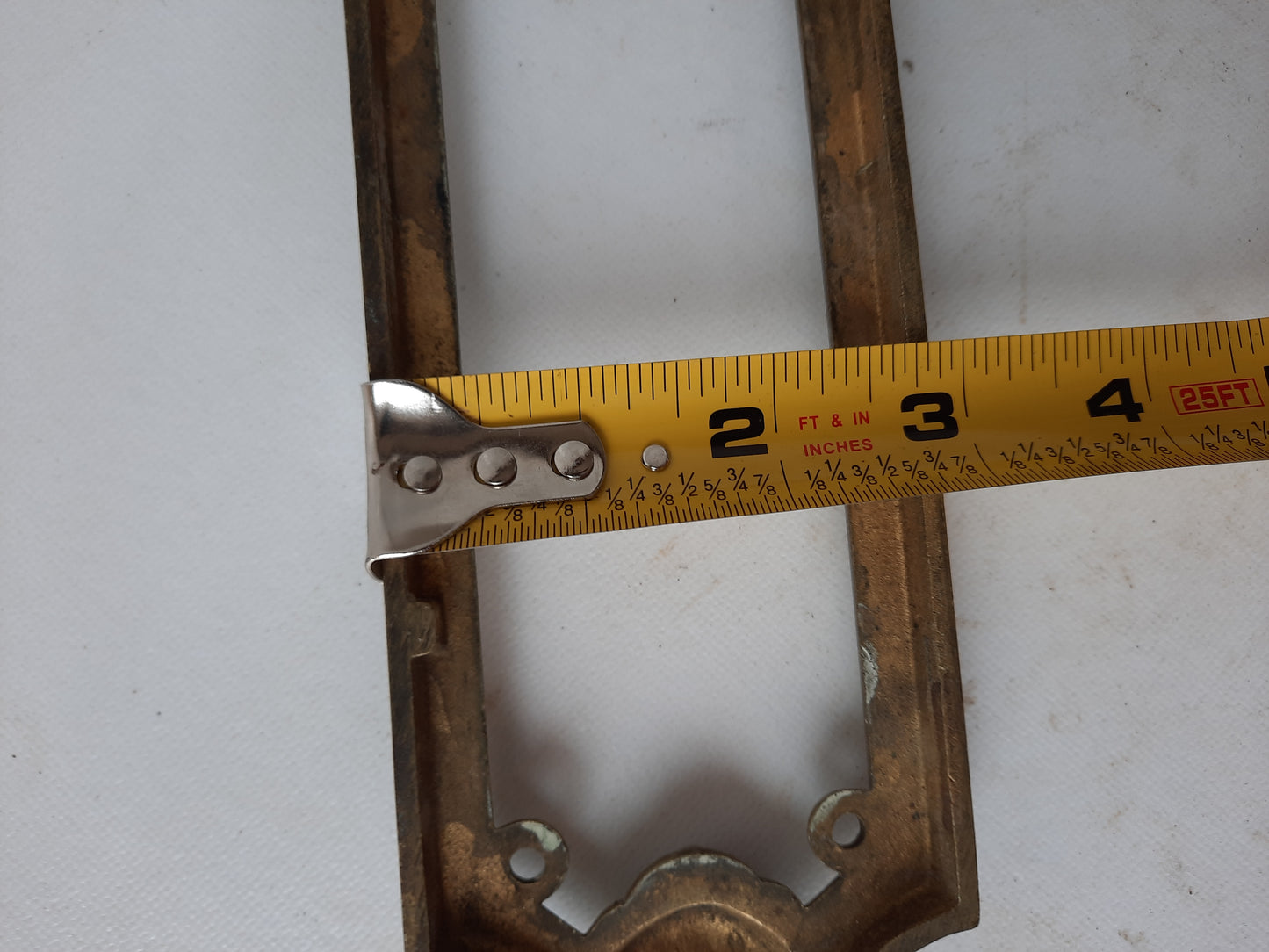 Antique Bronze Label Slot or Name Plate Holder, Letter Slot Frame, Door Placard Frame 012902