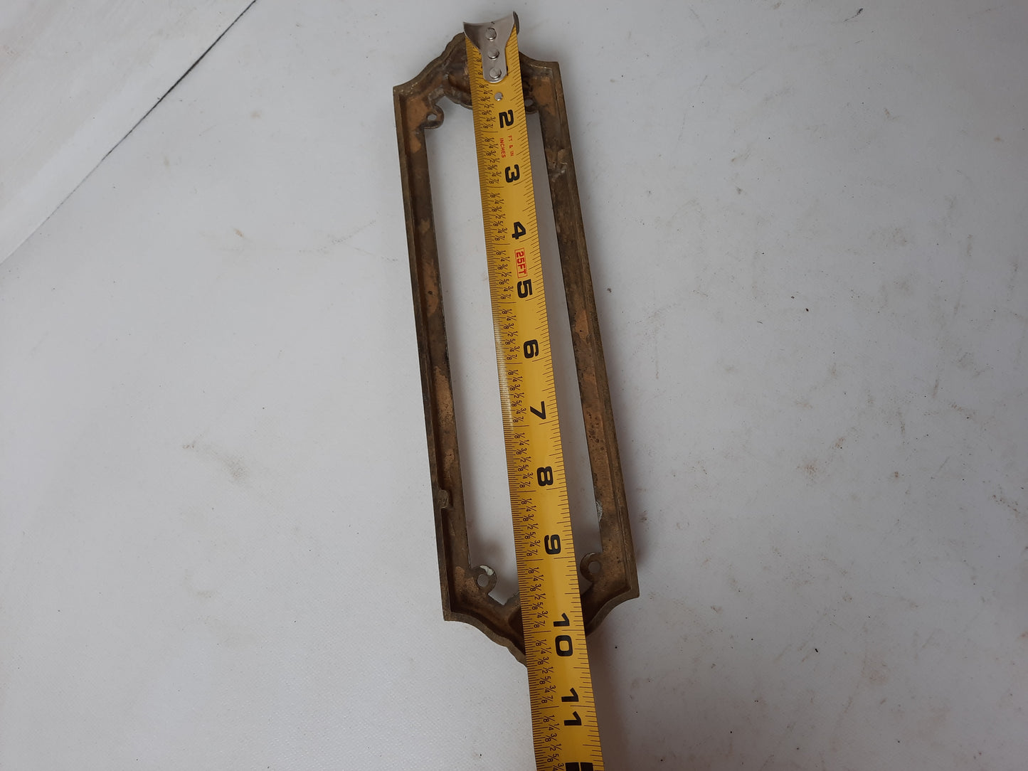 Antique Bronze Label Slot or Name Plate Holder, Letter Slot Frame, Door Placard Frame 012902