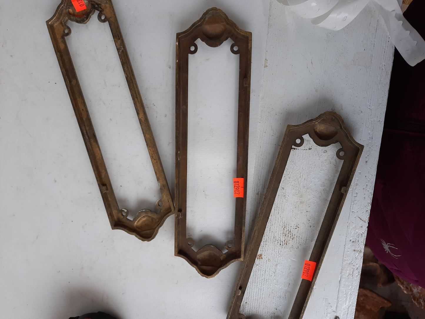Antique Bronze Label Slot or Name Plate Holder, Letter Slot Frame, Door Placard Frame 012902