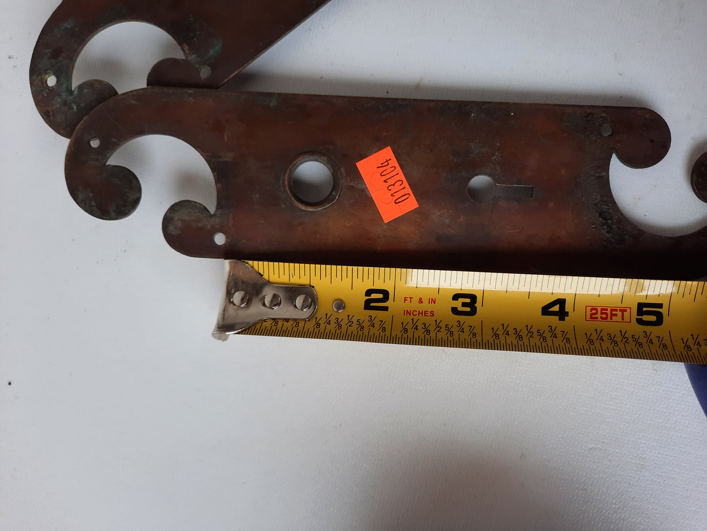 Pair of Bronze Spiral Cut-out Antique Push Plate, Antique Bronze Swinging Door Plate, Doorknob Escutcheons 013104