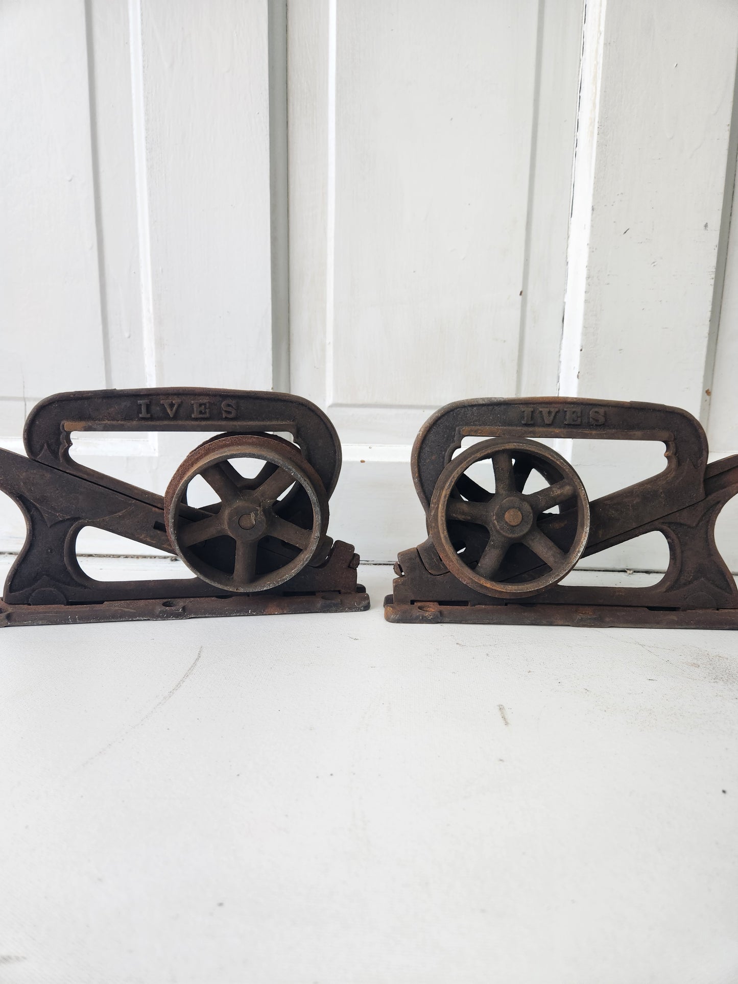 Antique Cast Iron Pocket Door Roller Wheels, Antique Rolling Door Track Wheels