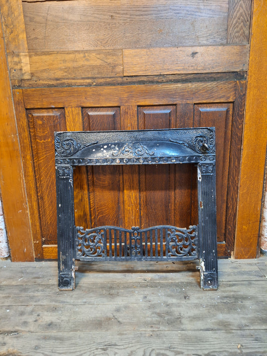 Ornate Cast Iron Victorian Fireplace FireBox Frame, Antique Fireplace Insert 050201