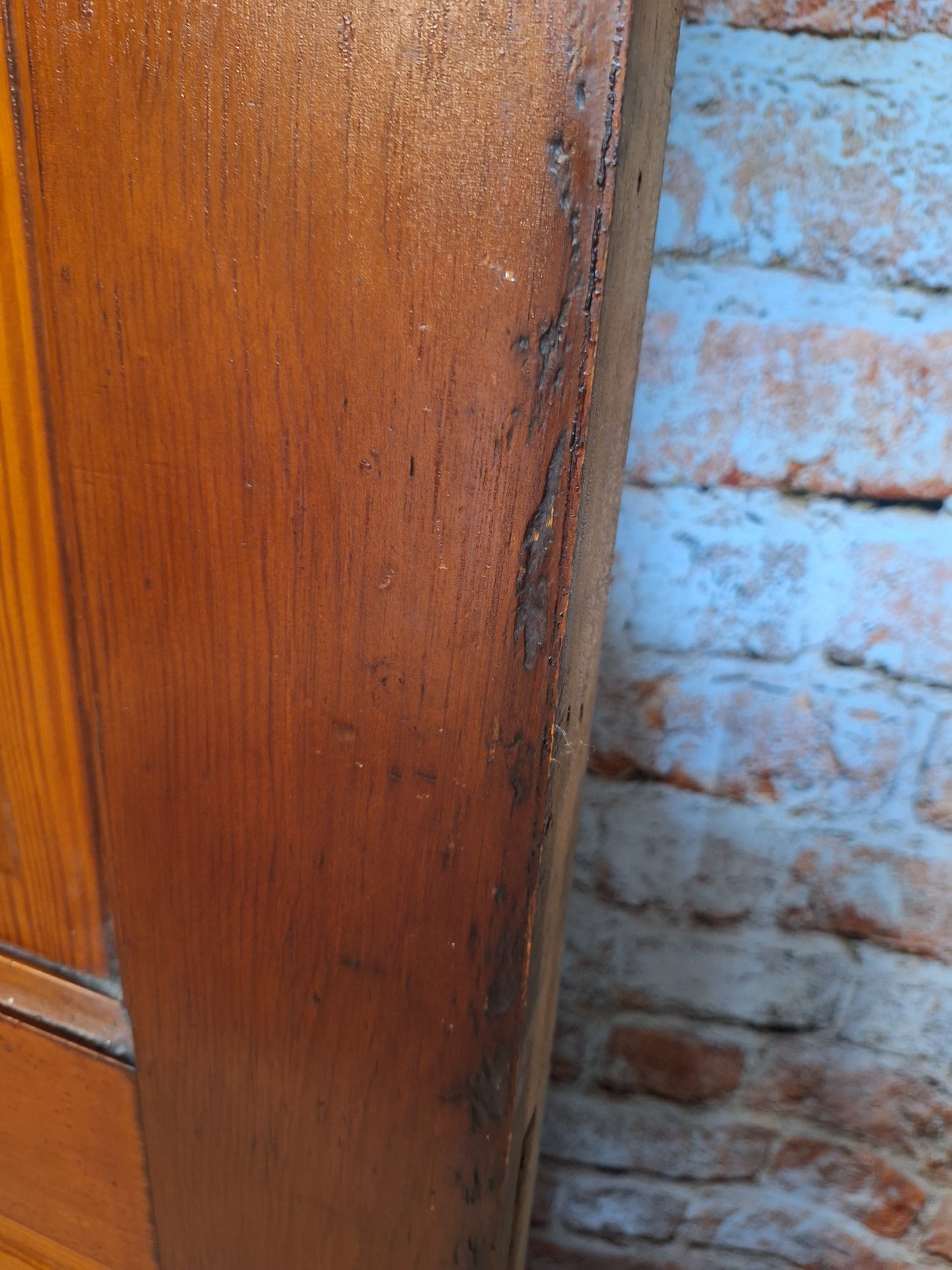 72" Wide by 101" Tall Antique Pair of Pocket Doors, Victorian Solid Wood Recessed Doors Set