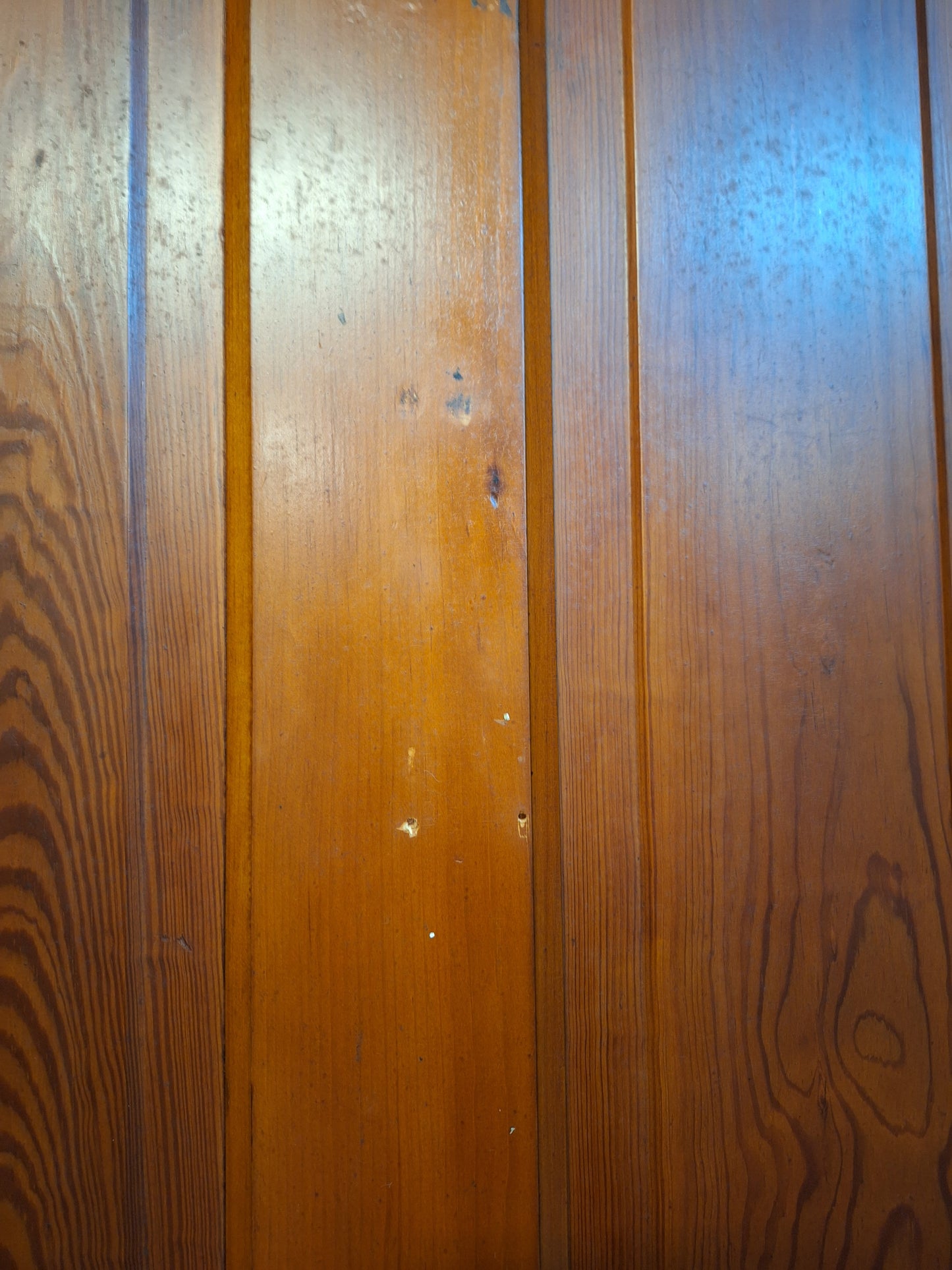 60" Wide by 101" tall Antique Pair of Pocket Doors, Victorian Solid Wood Recessed Doors