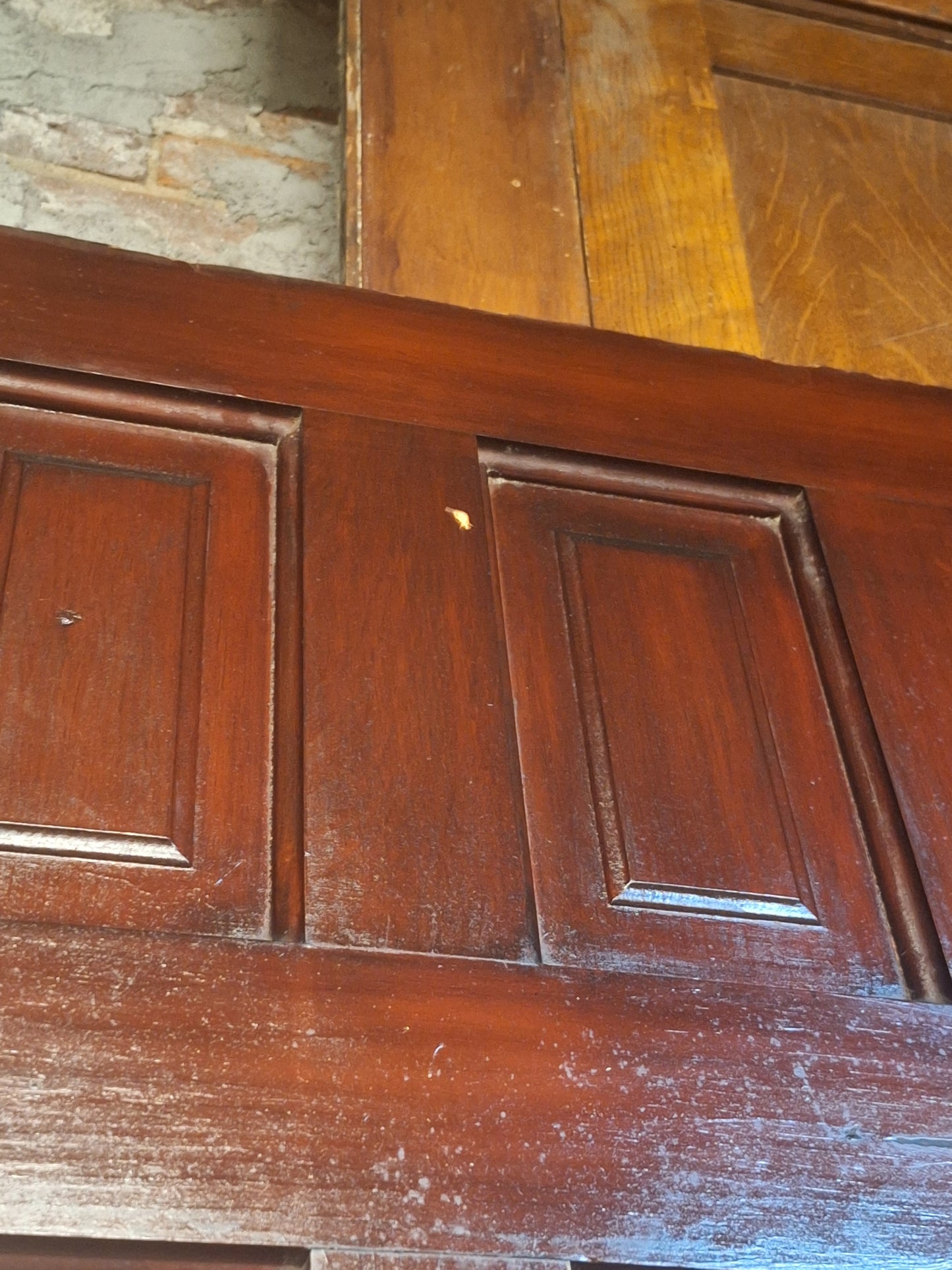 73" Wide by 101" Tall Antique Pair of Pocket Doors, Victorian Solid Wood Recessed Doors 100501