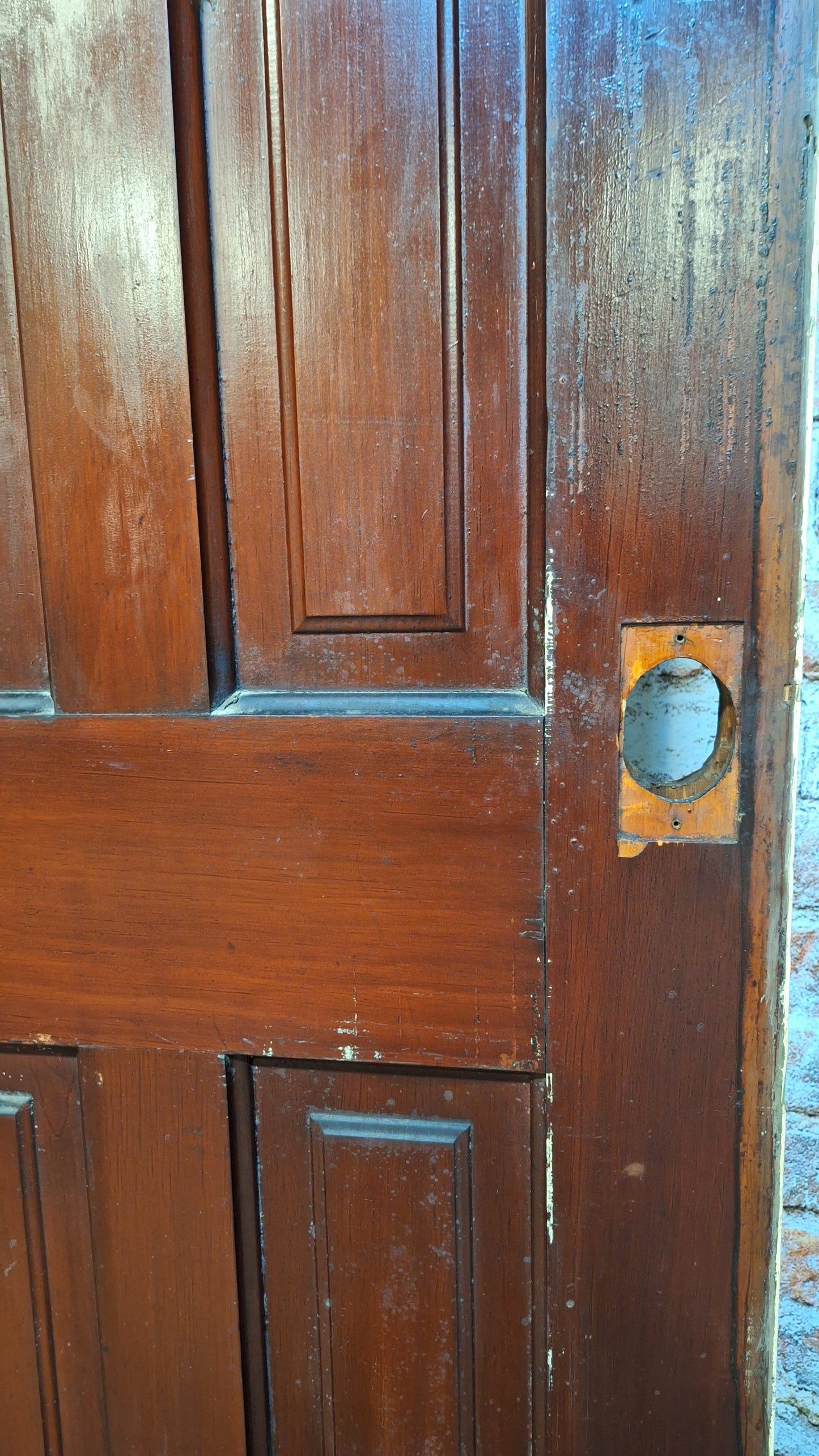 73" Wide by 101" Tall Antique Pair of Pocket Doors, Victorian Solid Wood Recessed Doors 100501