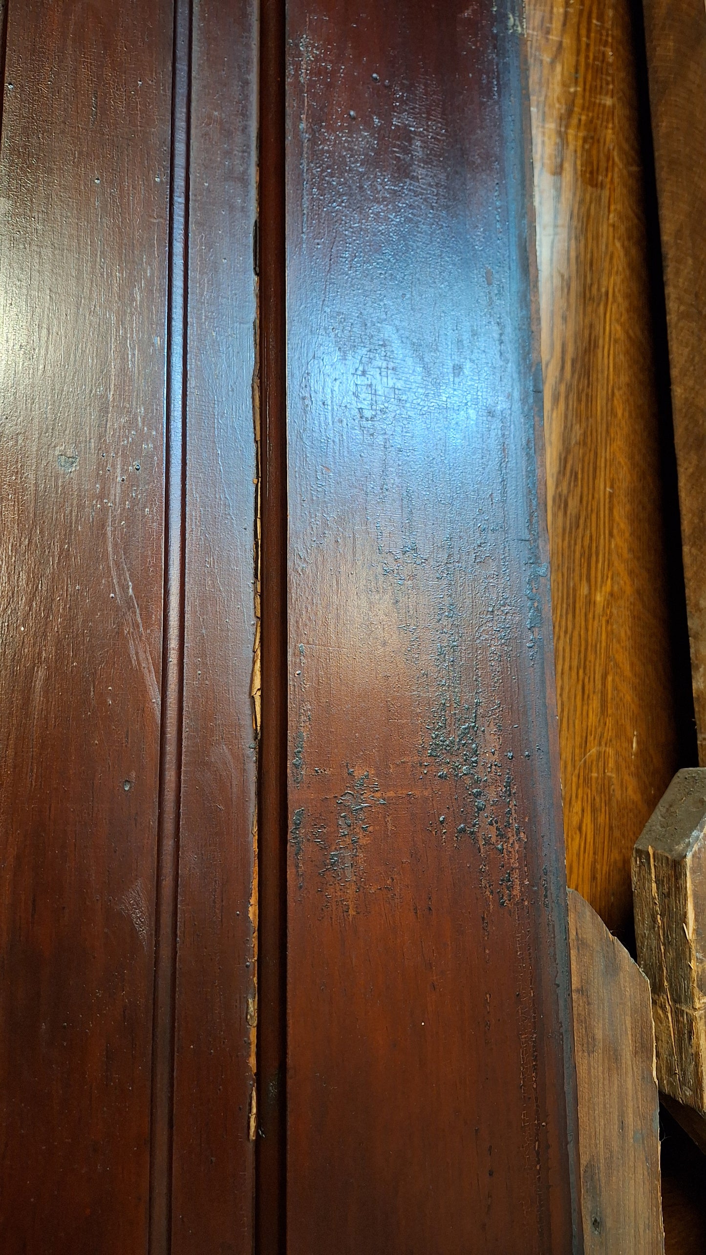 73" Wide by 101" Tall Antique Pair of Pocket Doors, Victorian Solid Wood Recessed Doors 100501